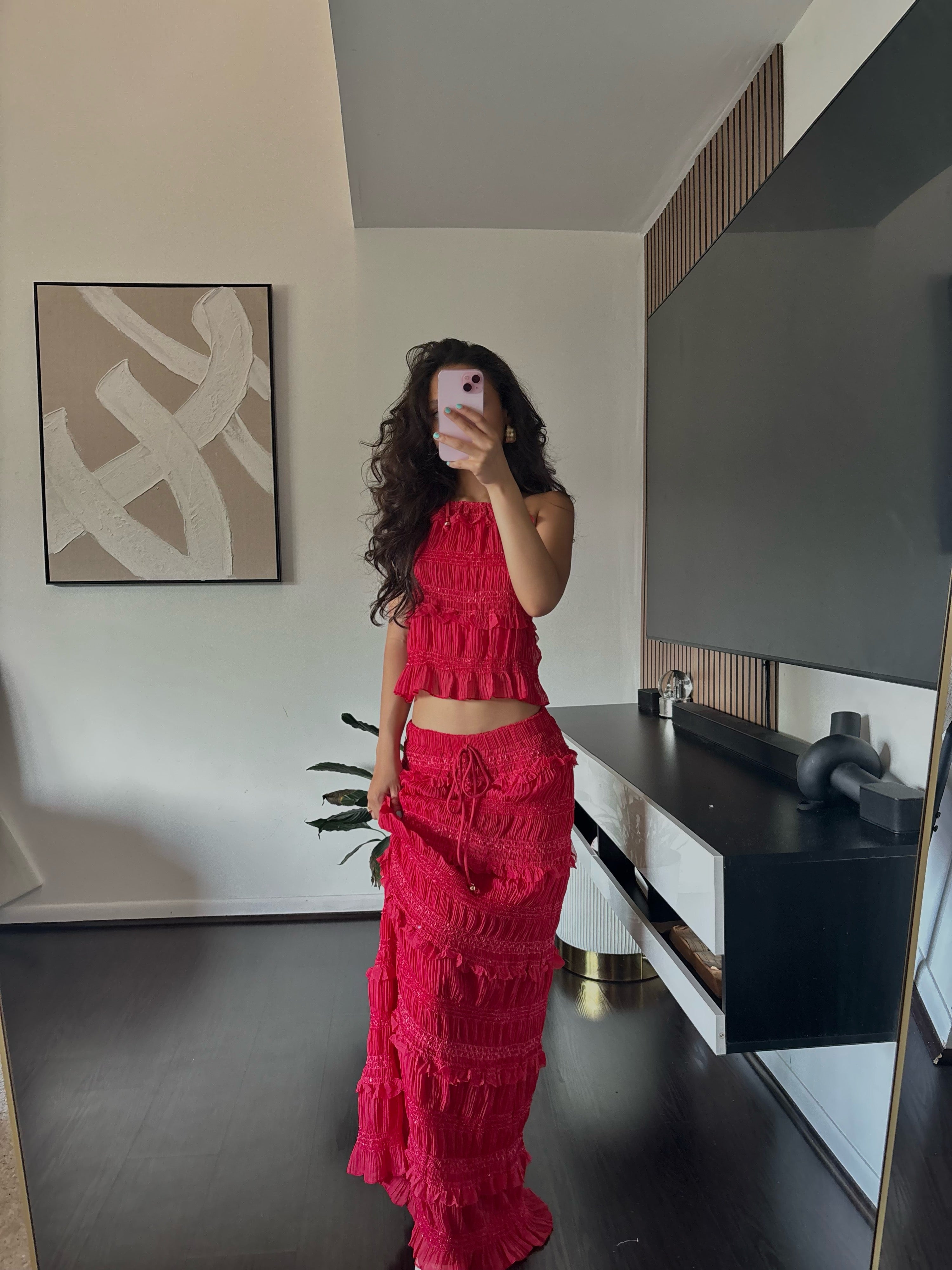 The Sunset Rouge Skirt Set