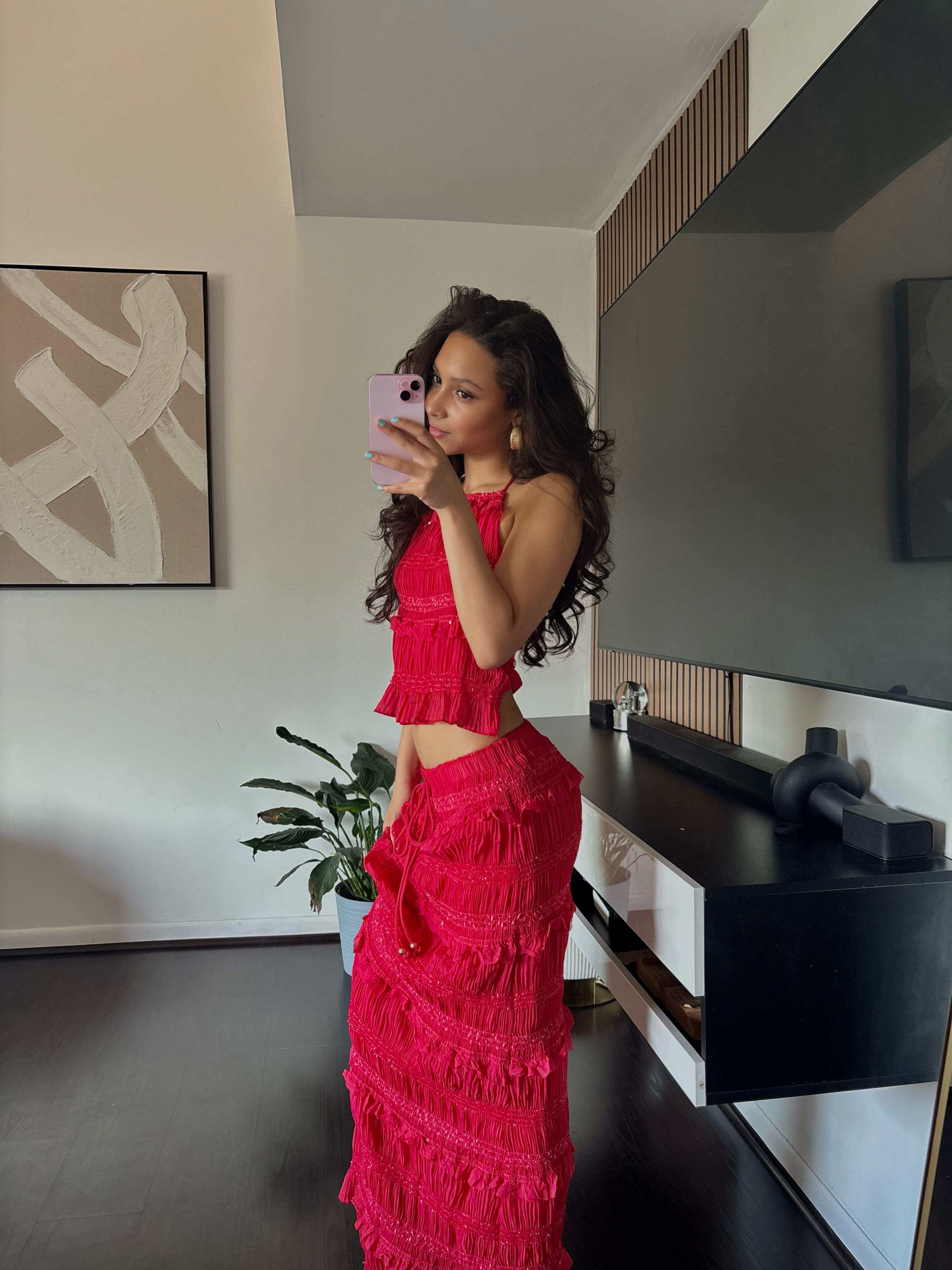 The Sunset Rouge Skirt Set