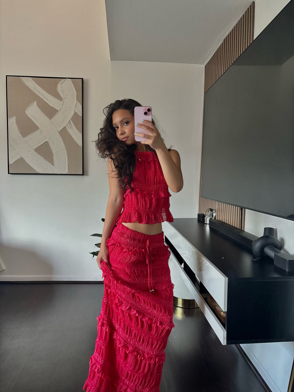 The Sunset Rouge Skirt Set