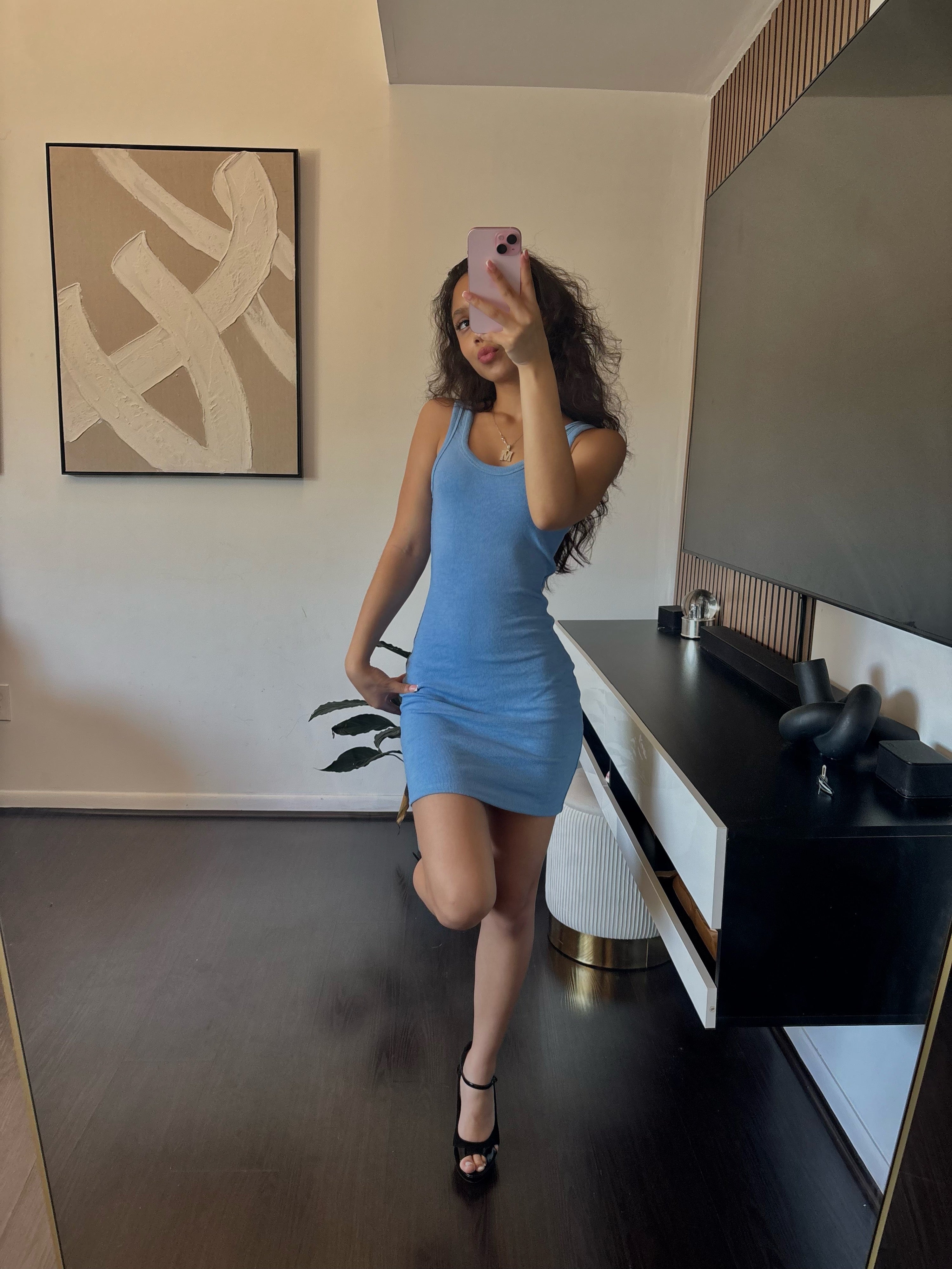 Hourglass sky blue  dress