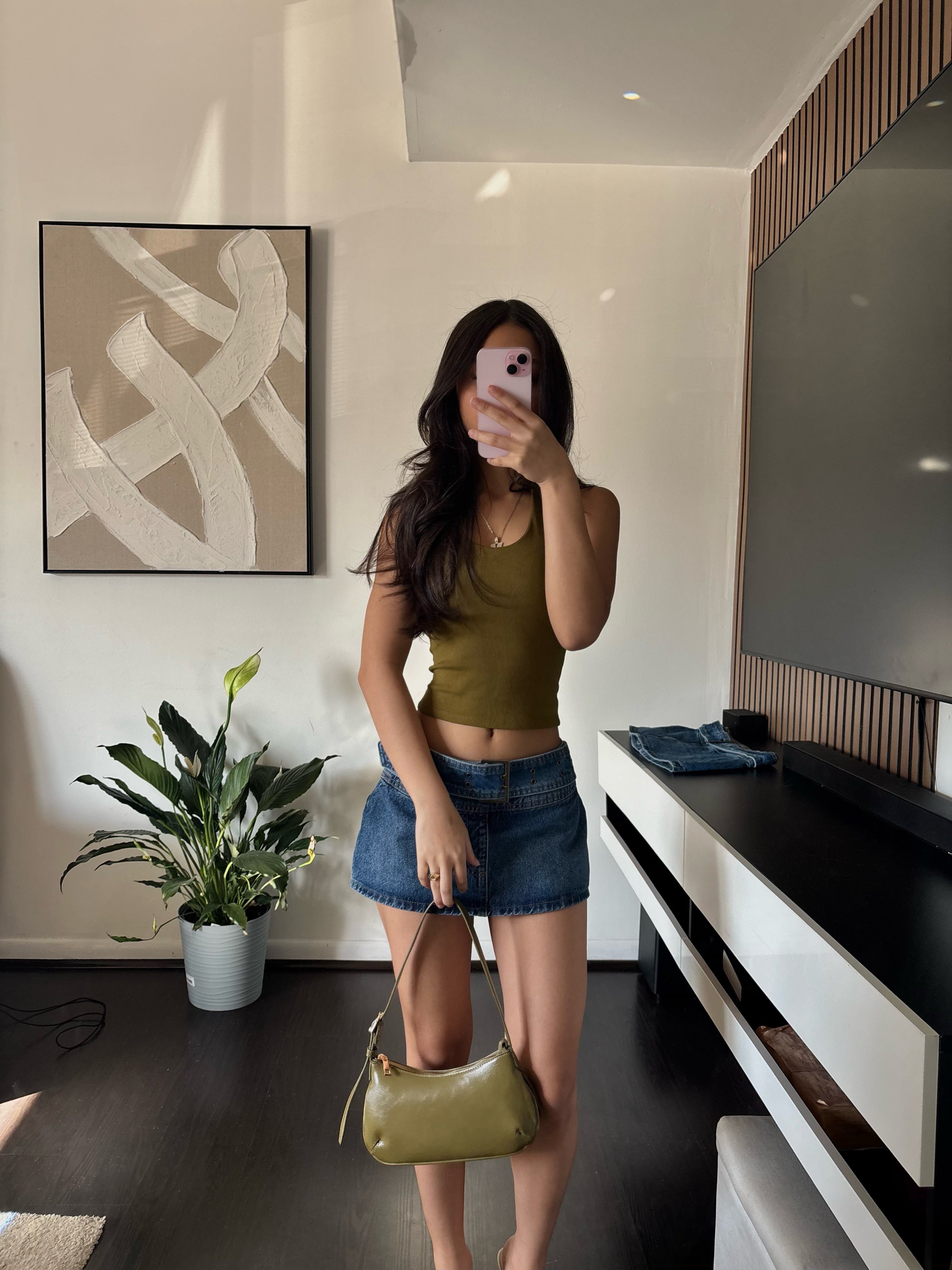 y2k olive green bag