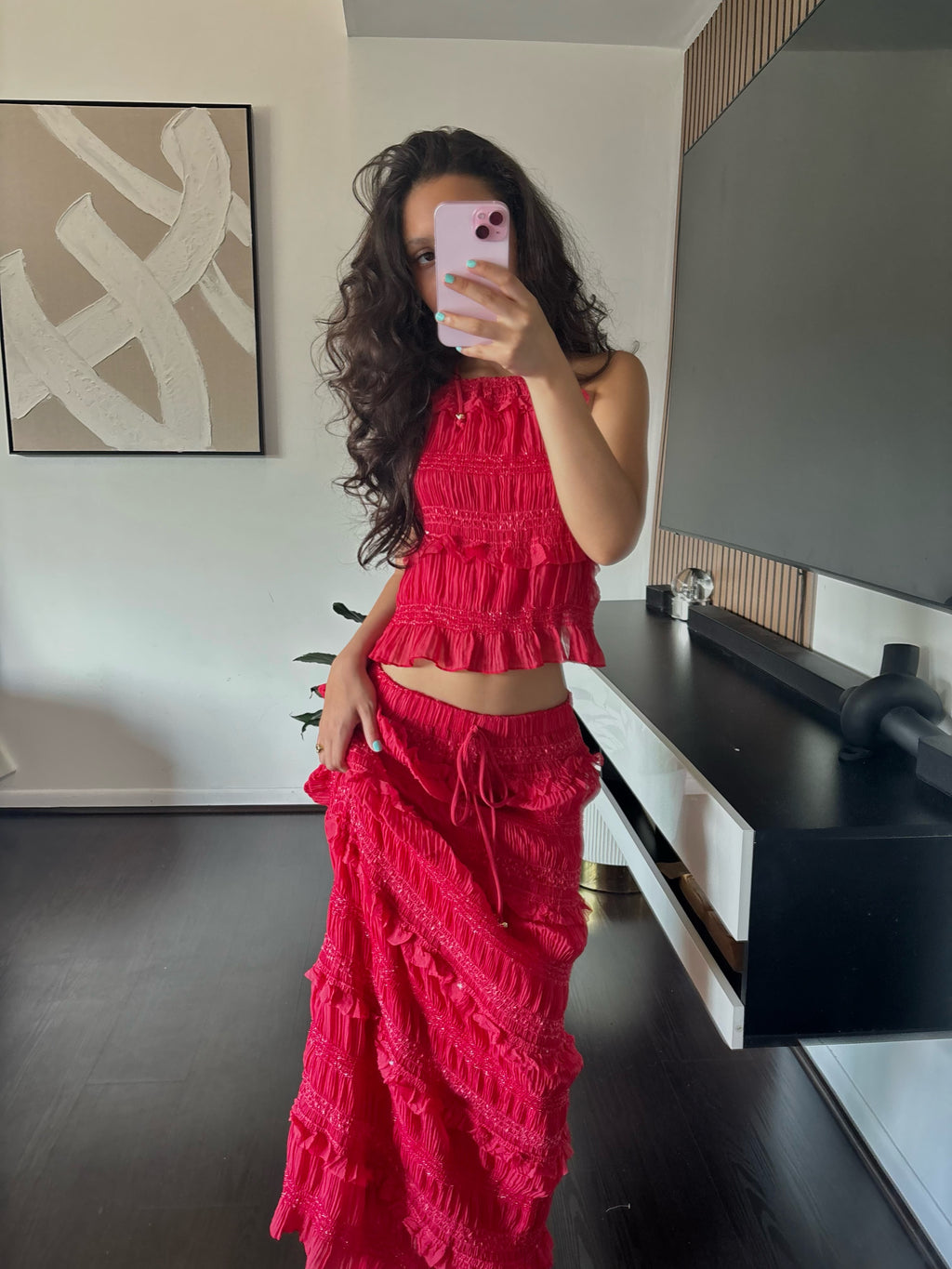 The Sunset Rouge Skirt Set