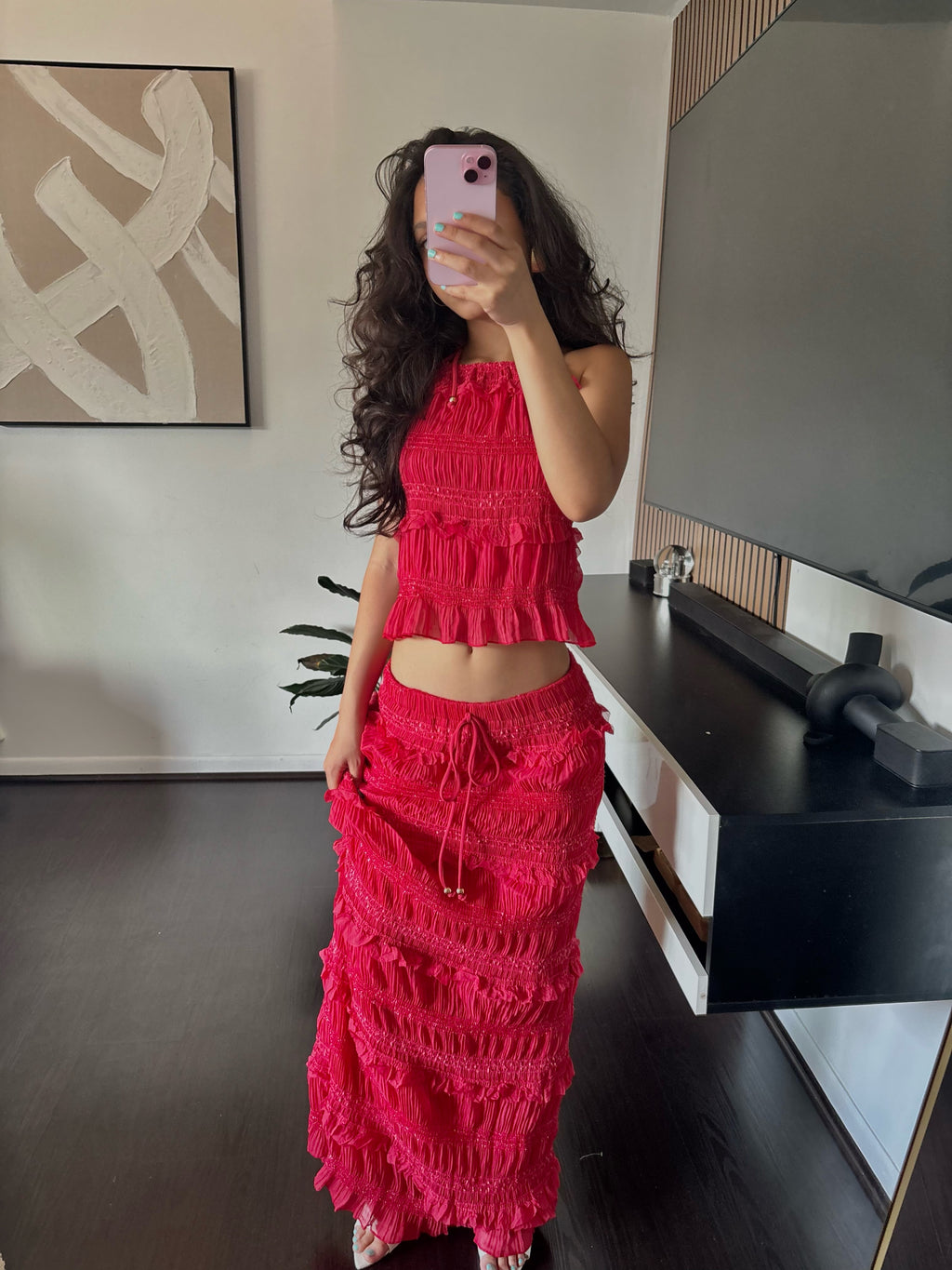 The Sunset Rouge Skirt Set