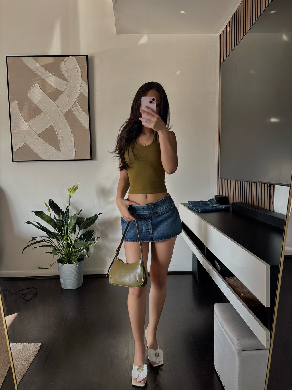 y2k olive green bag