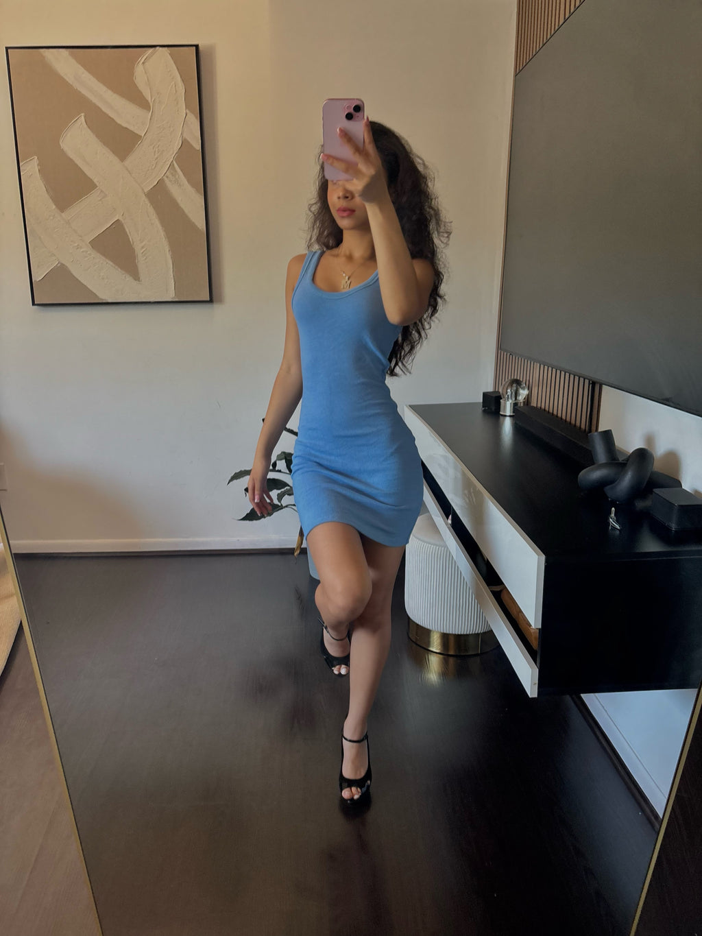 Hourglass sky blue  dress