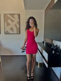 Hourglass hot pink dress