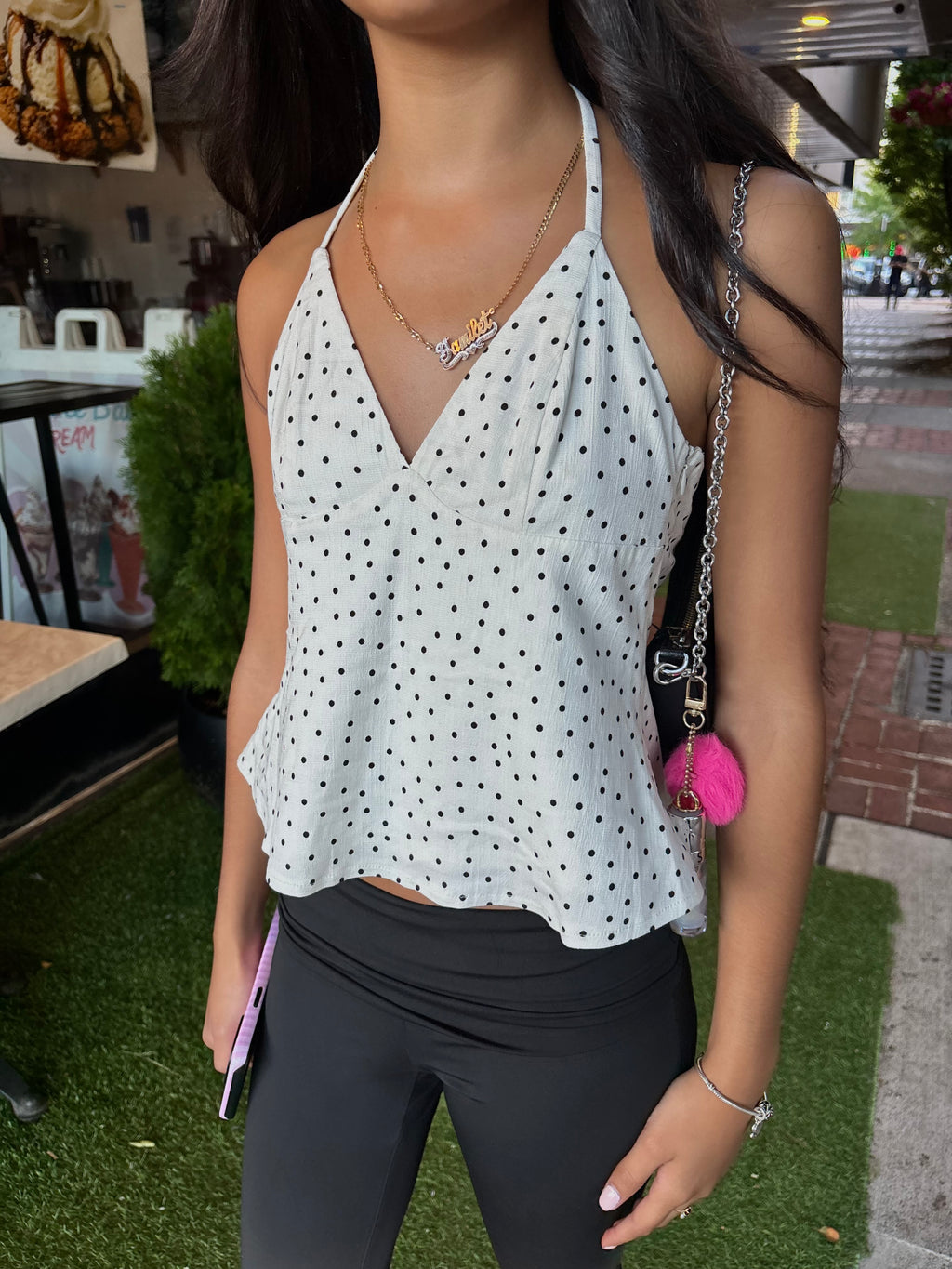 polka dot top