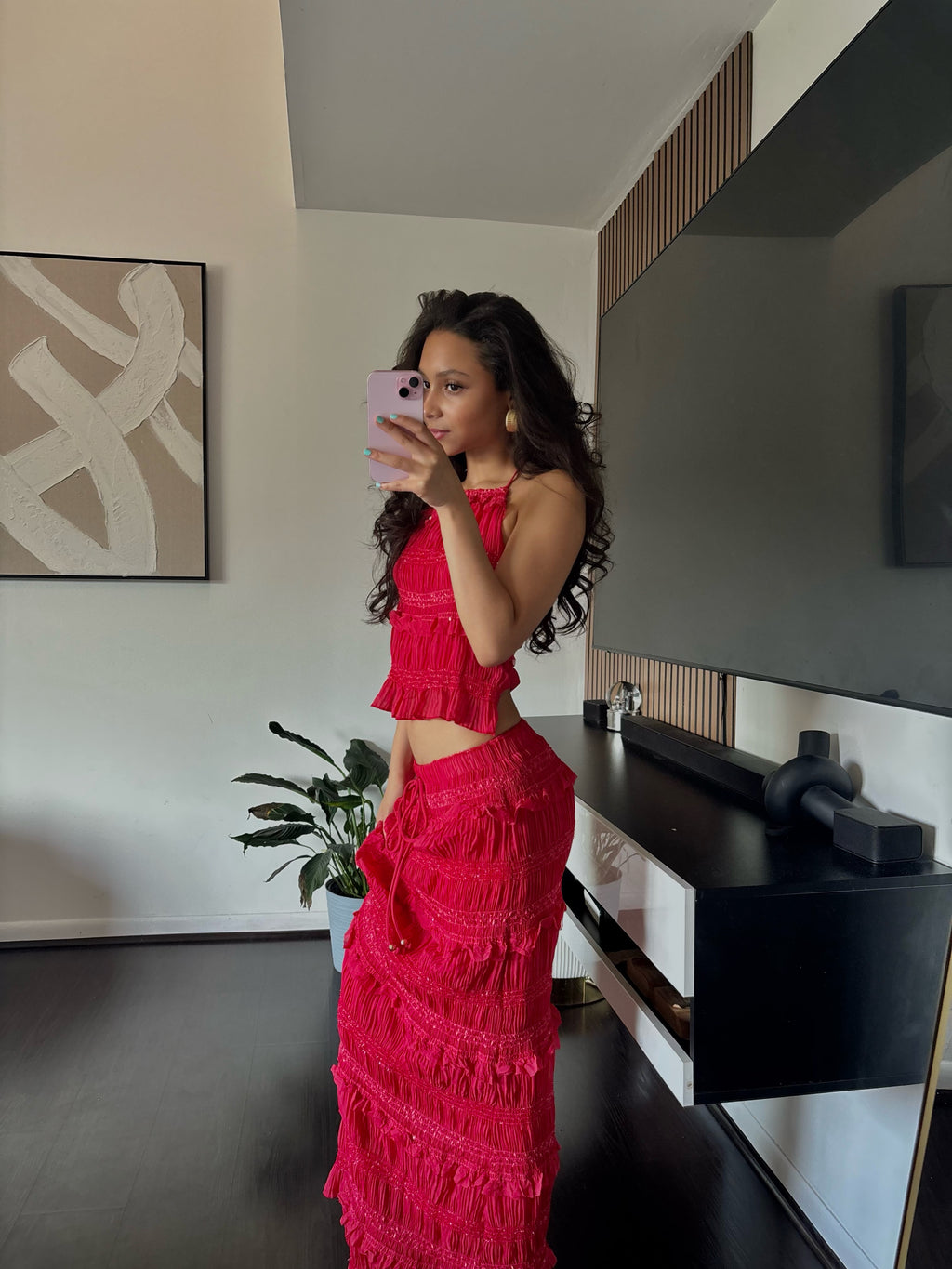 The Sunset Rouge Skirt Set