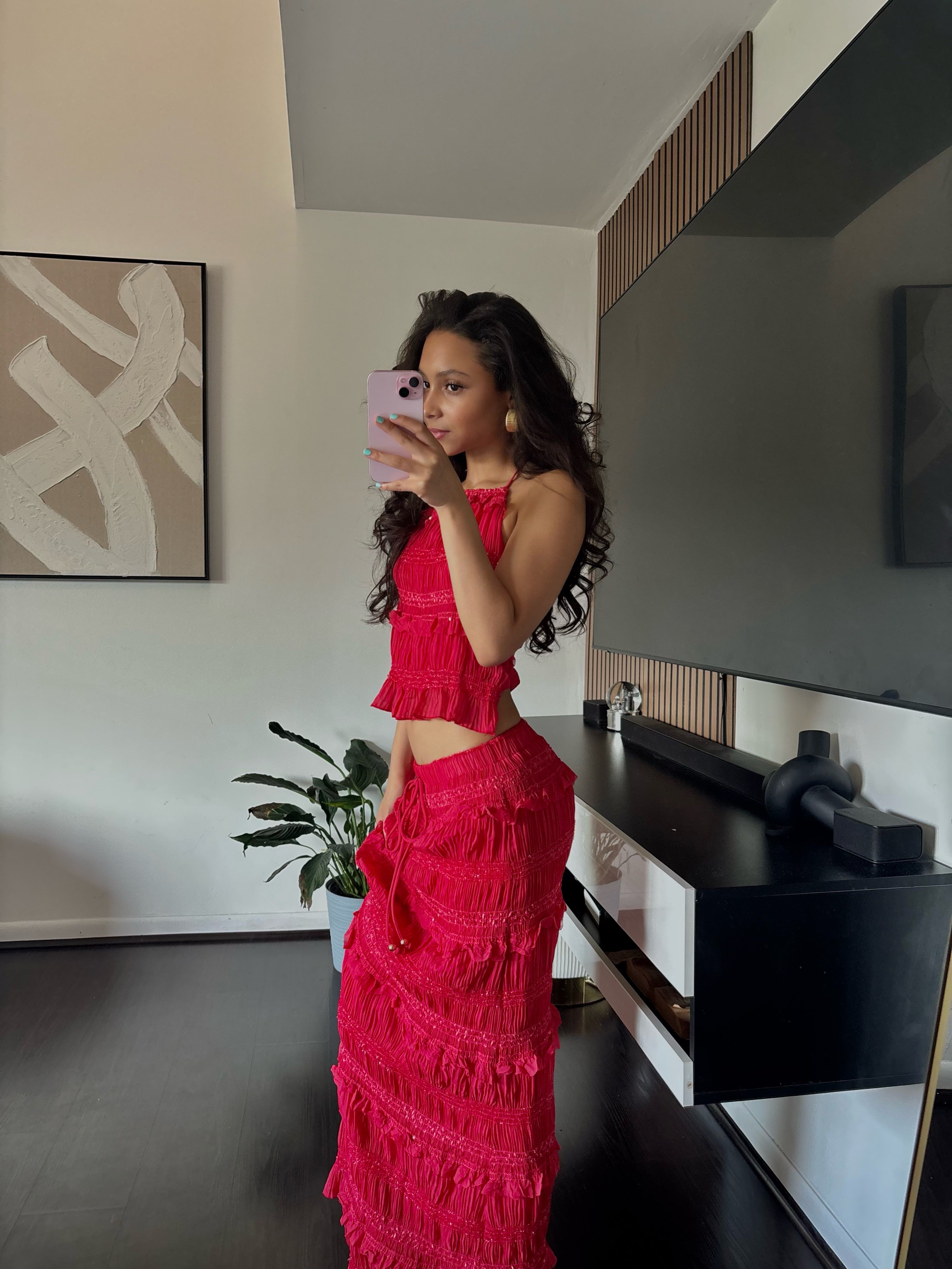 The Sunset Rouge Skirt Set