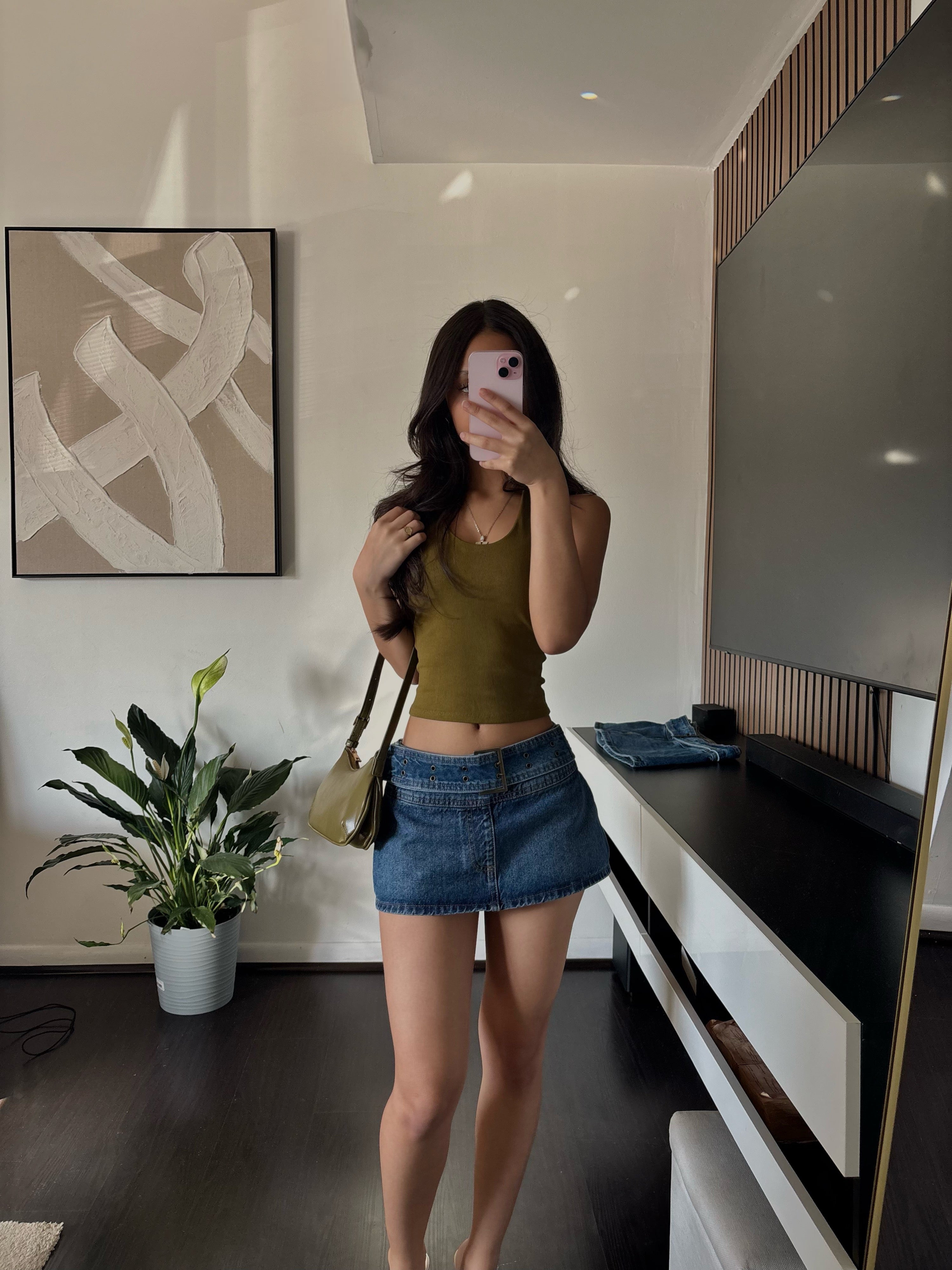 y2k olive green bag