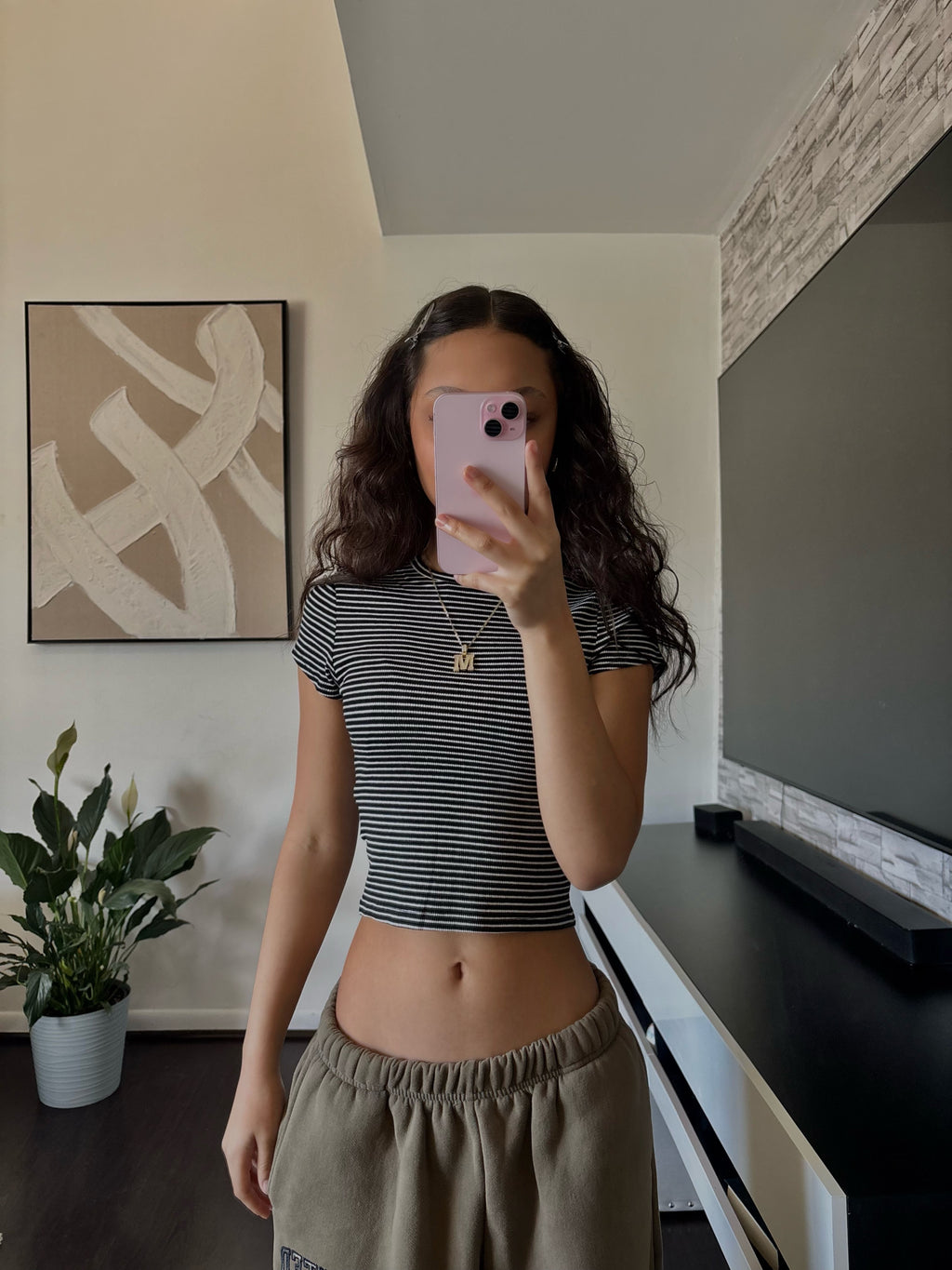 black and white Crop Top