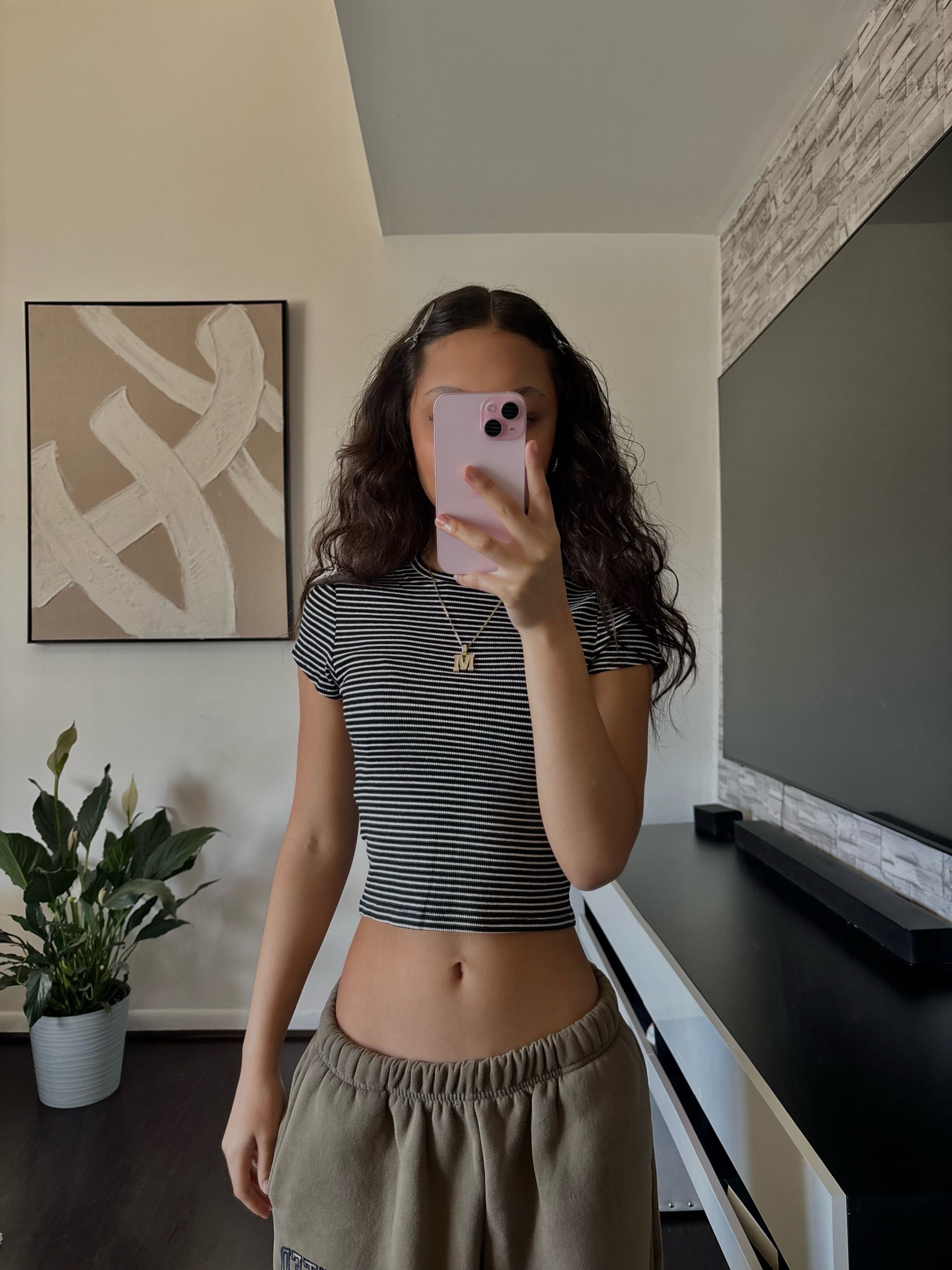black and white Crop Top
