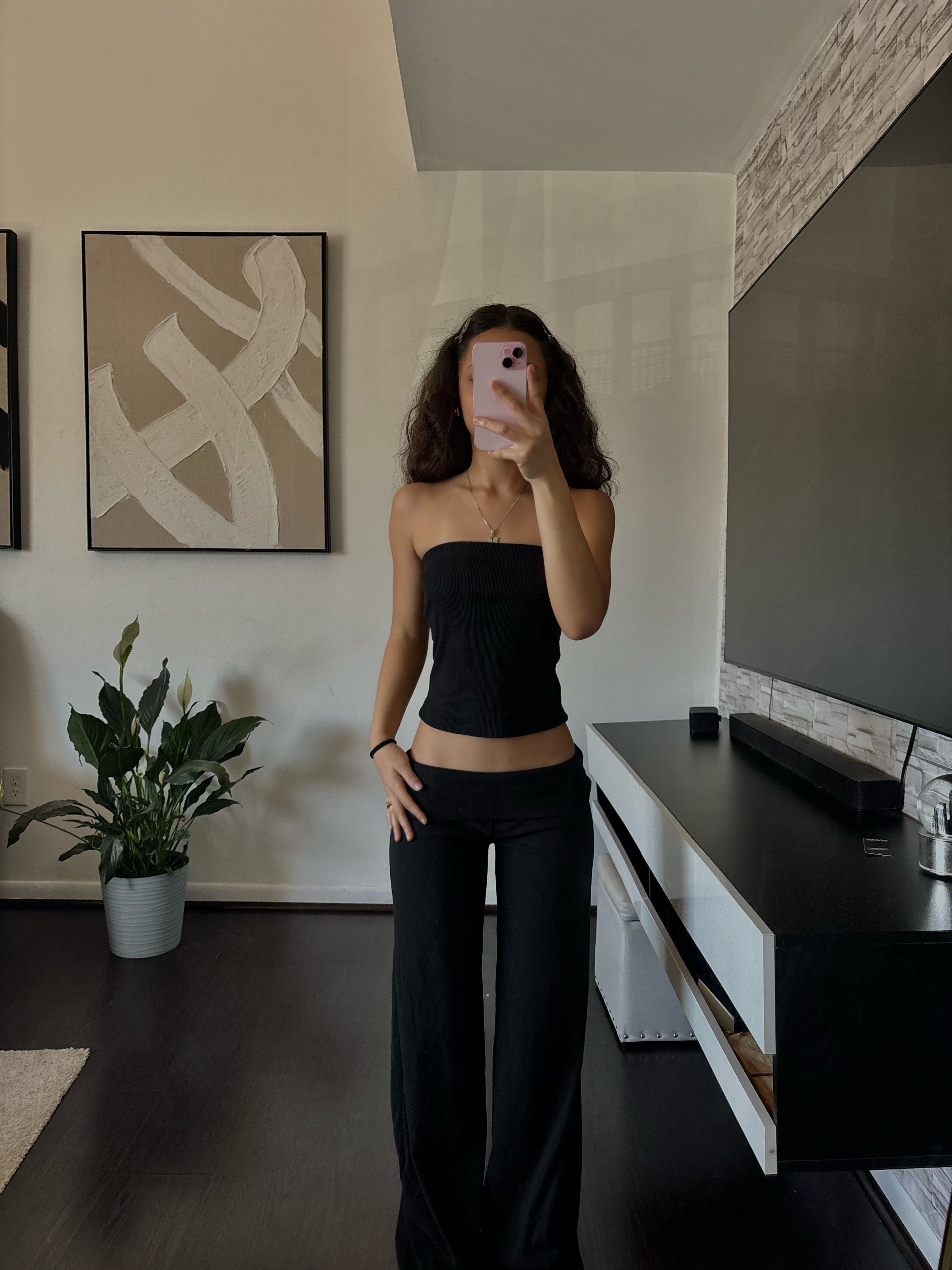 Cashmere Low-Rise Pants black