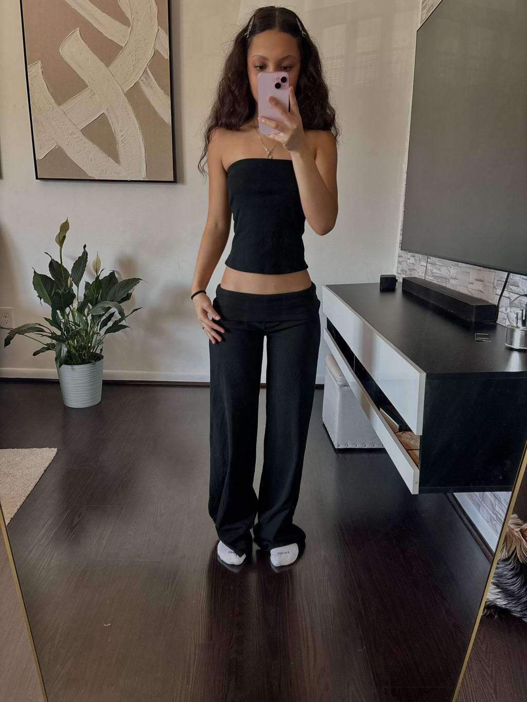 Cashmere Low-Rise Pants black