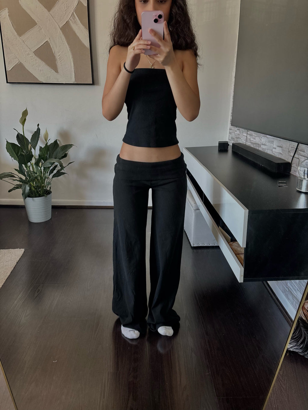Cashmere Low-Rise Pants black