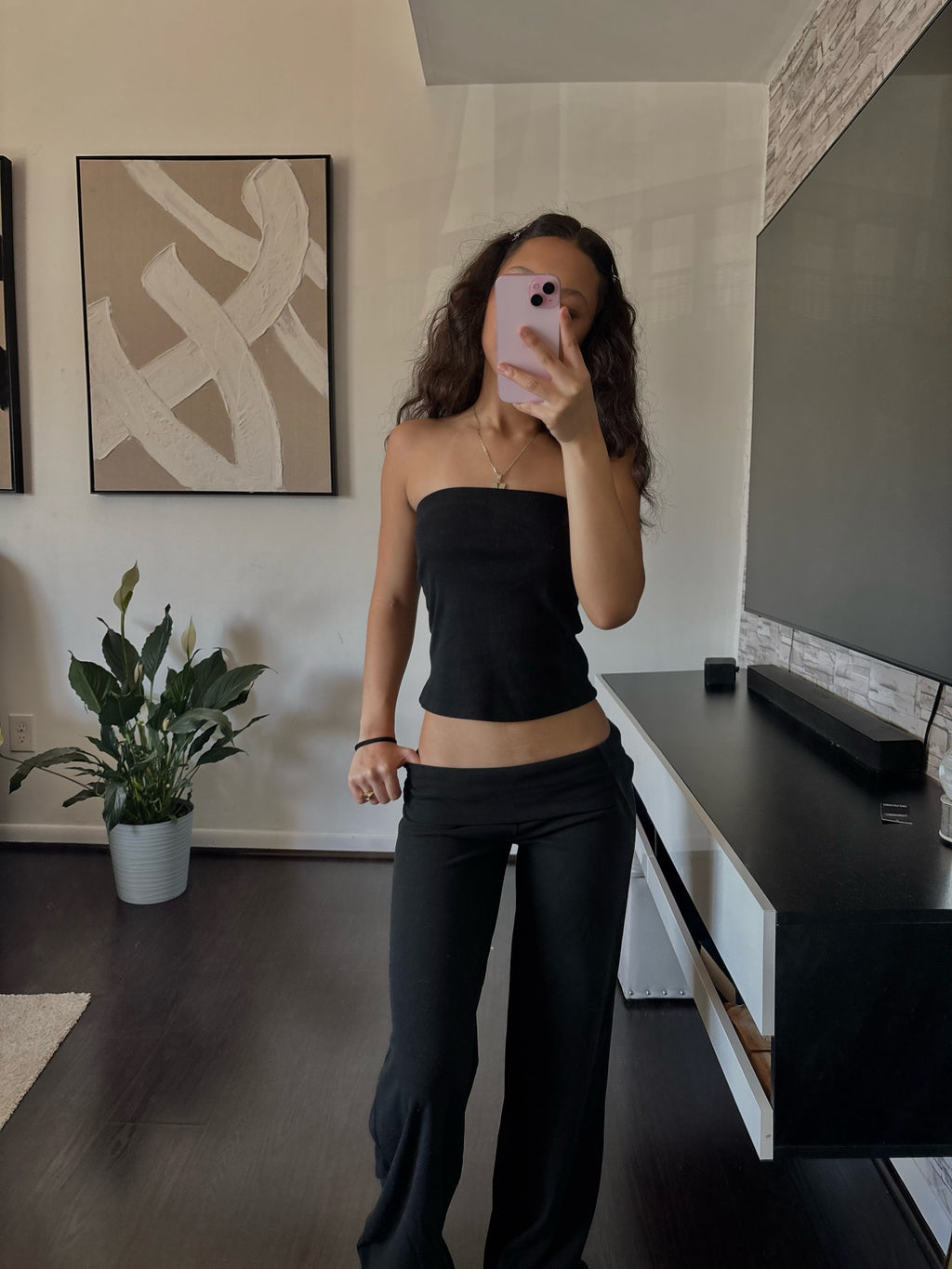 Cashmere Low-Rise Pants black