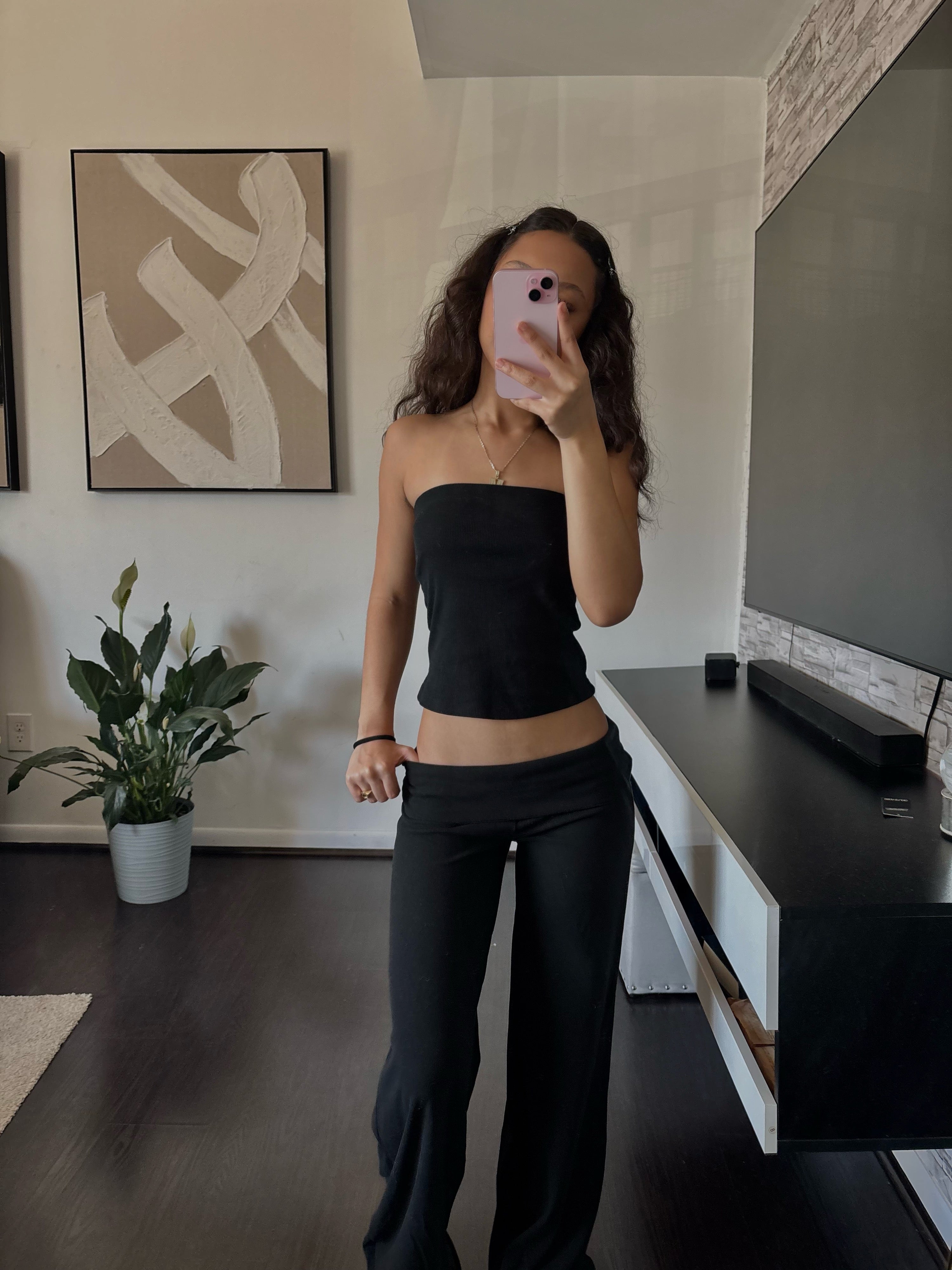 Cashmere Low-Rise Pants black