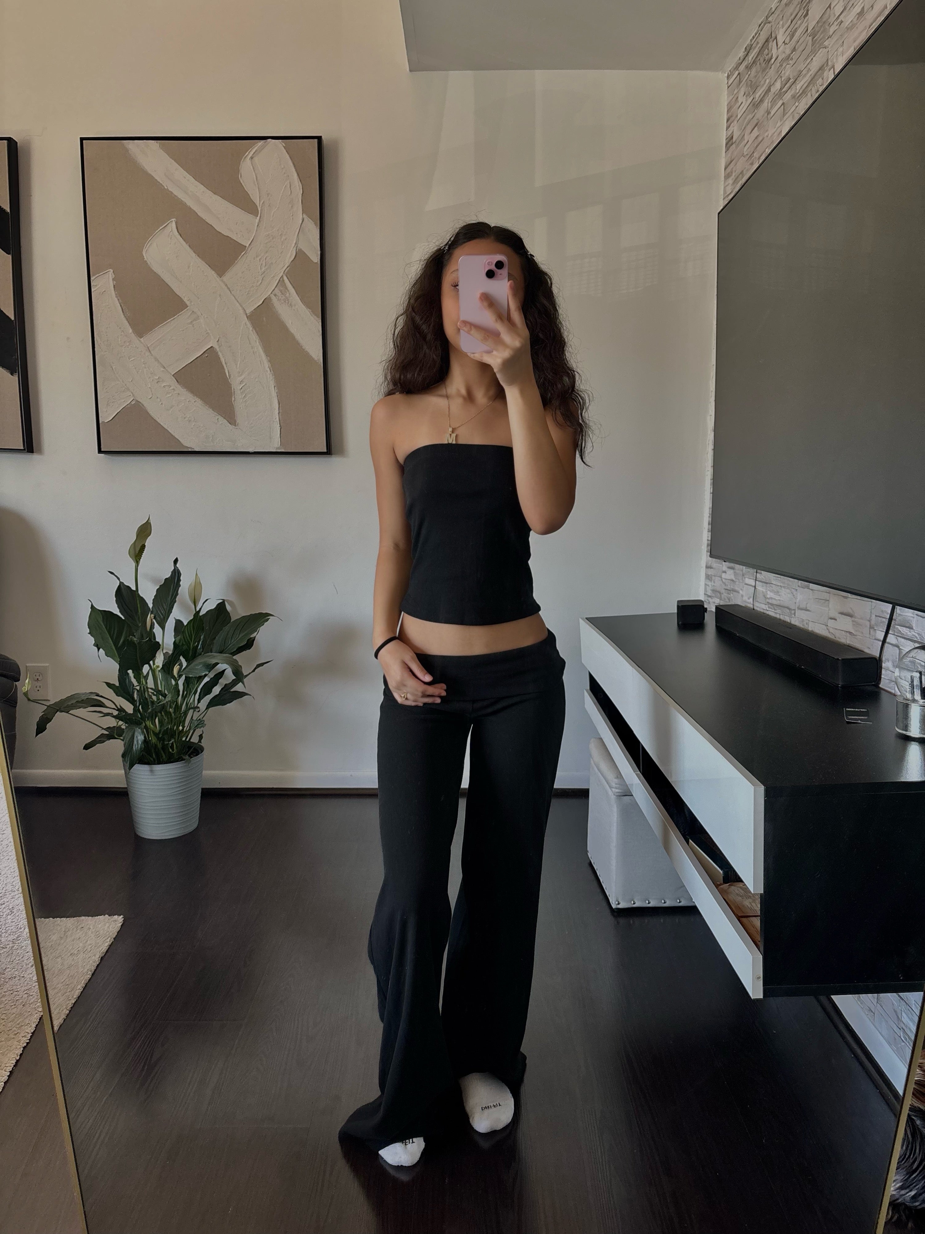 Cashmere Low-Rise Pants black