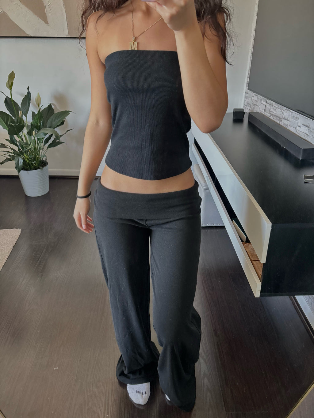 Cashmere Low-Rise Pants black
