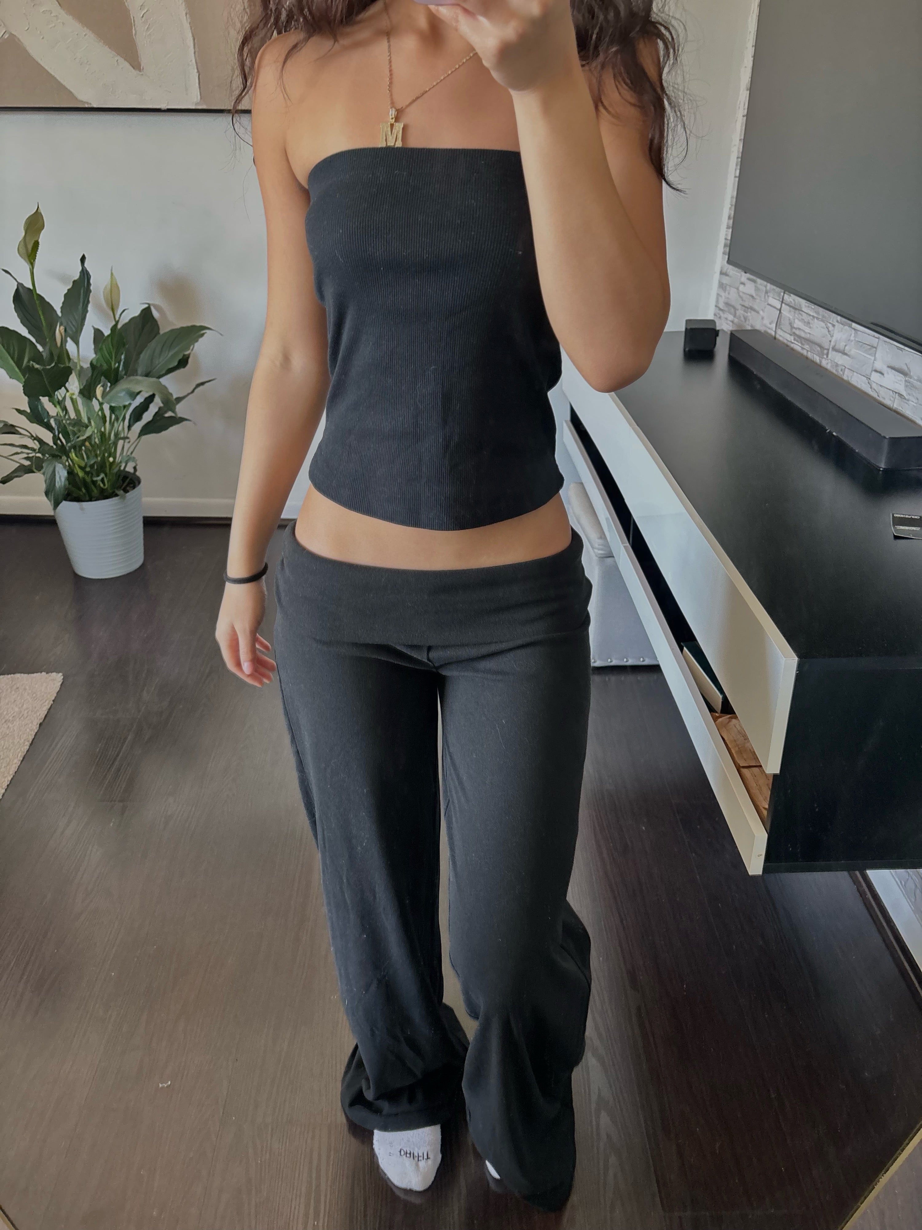 Cashmere Low-Rise Pants black