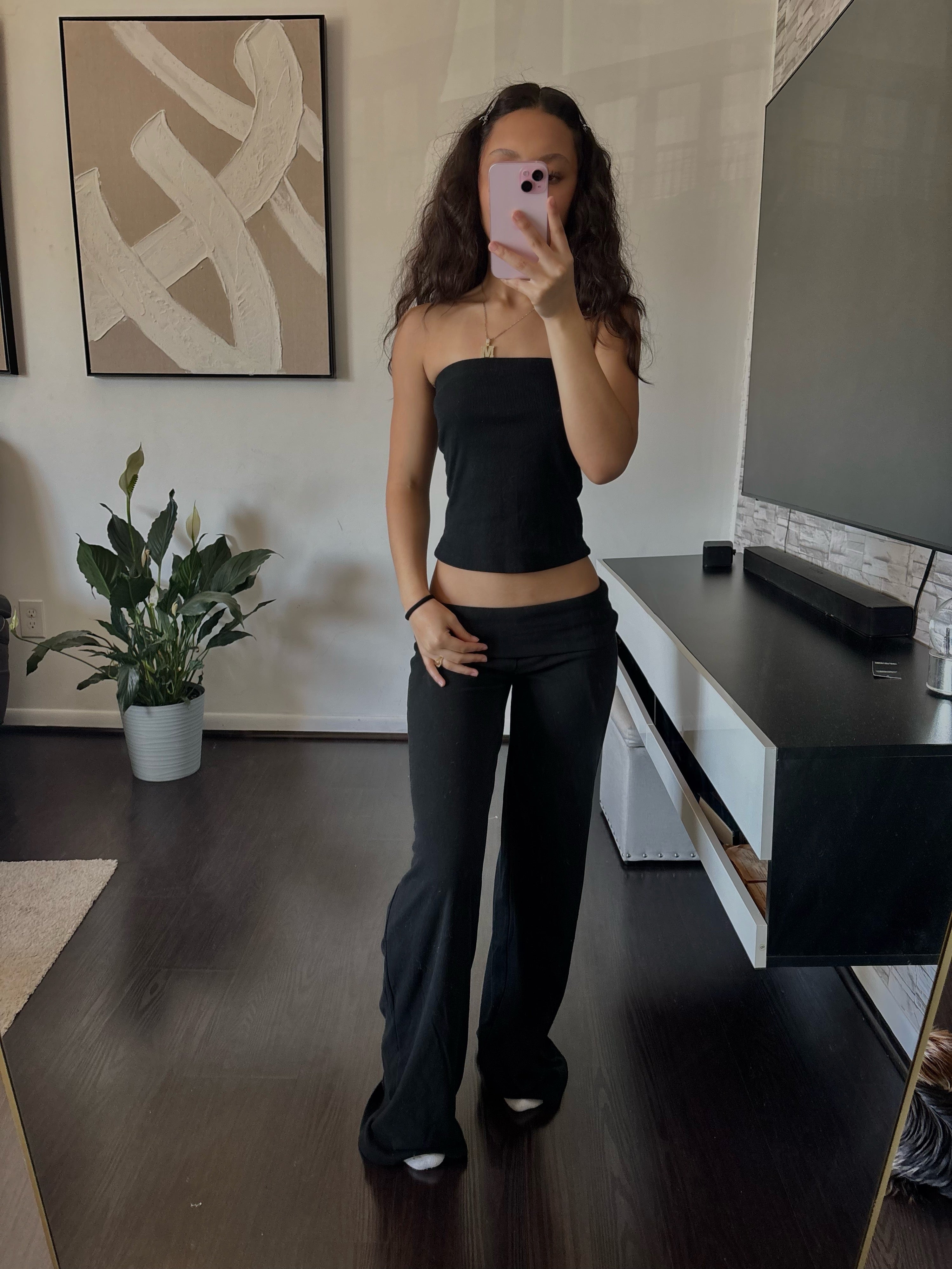 Cashmere Low-Rise Pants black