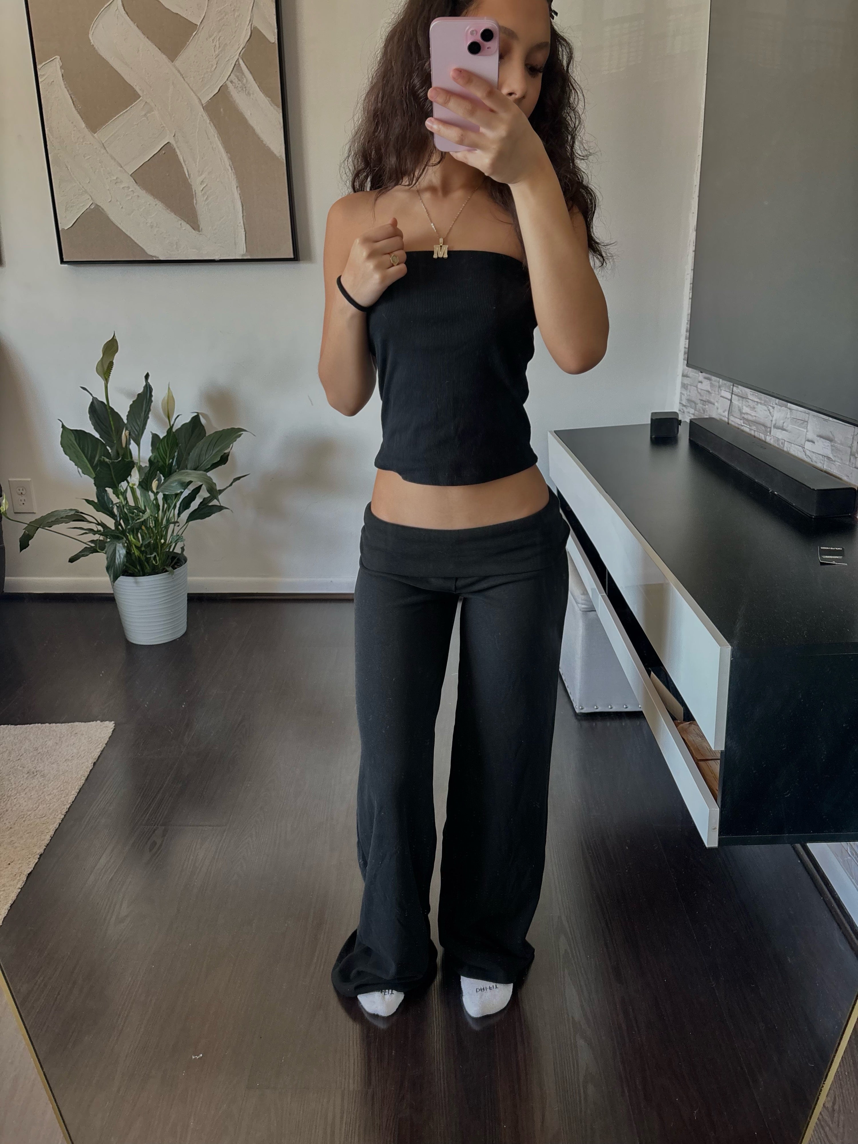 Cashmere Low-Rise Pants black