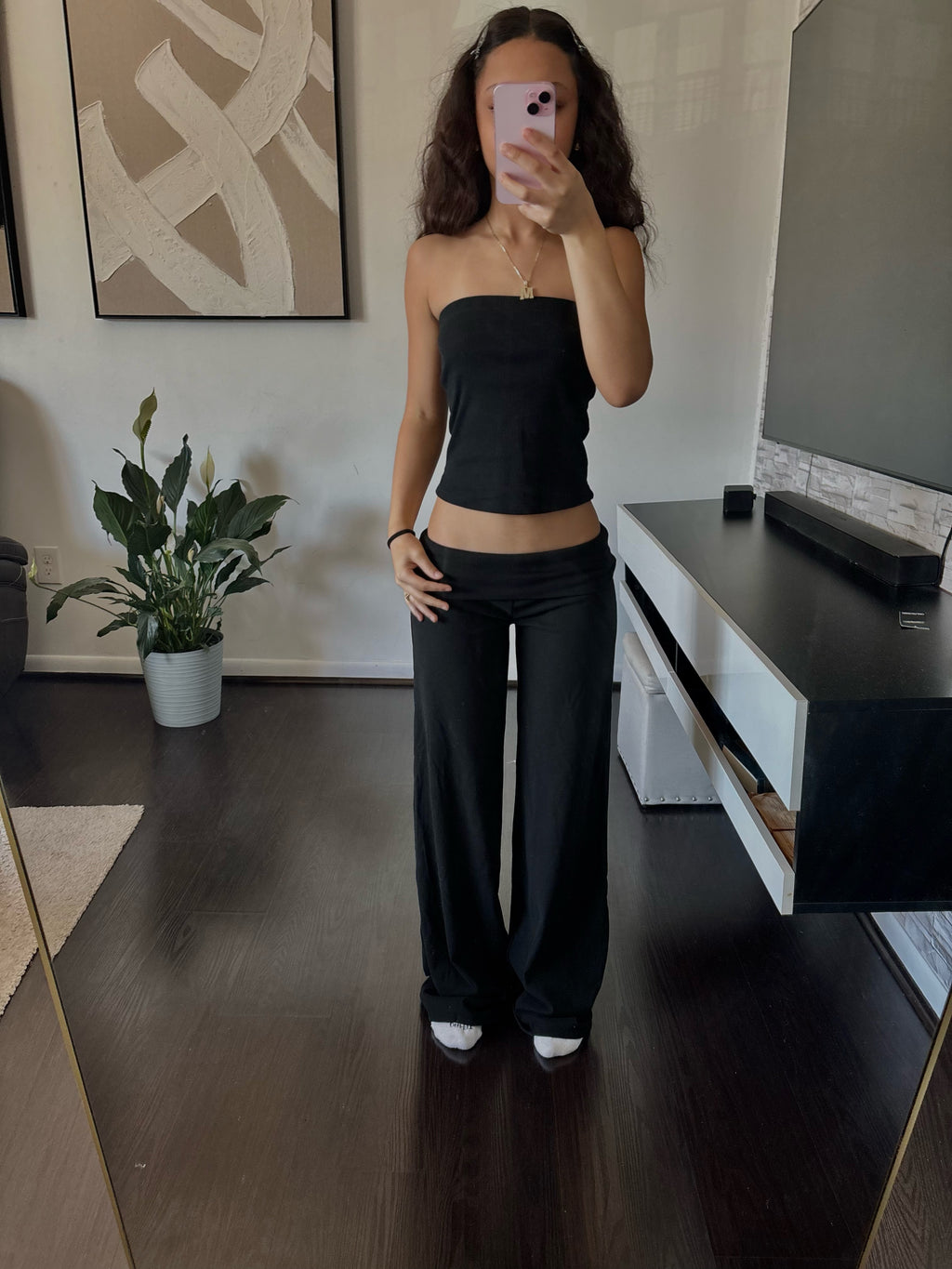 Cashmere Low-Rise Pants black