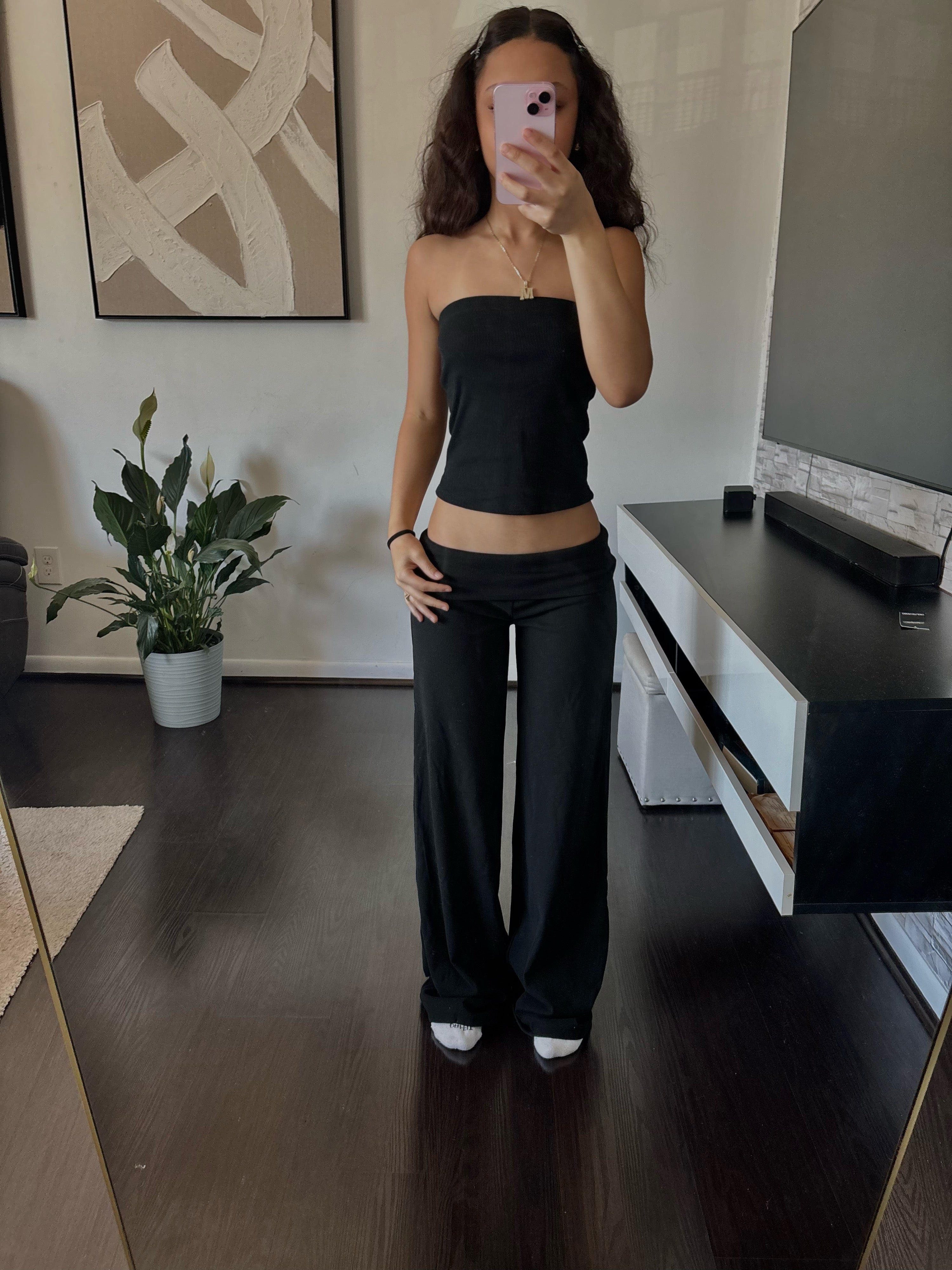 Cashmere Low-Rise Pants black