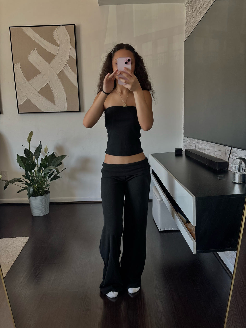 Cashmere Low-Rise Pants black
