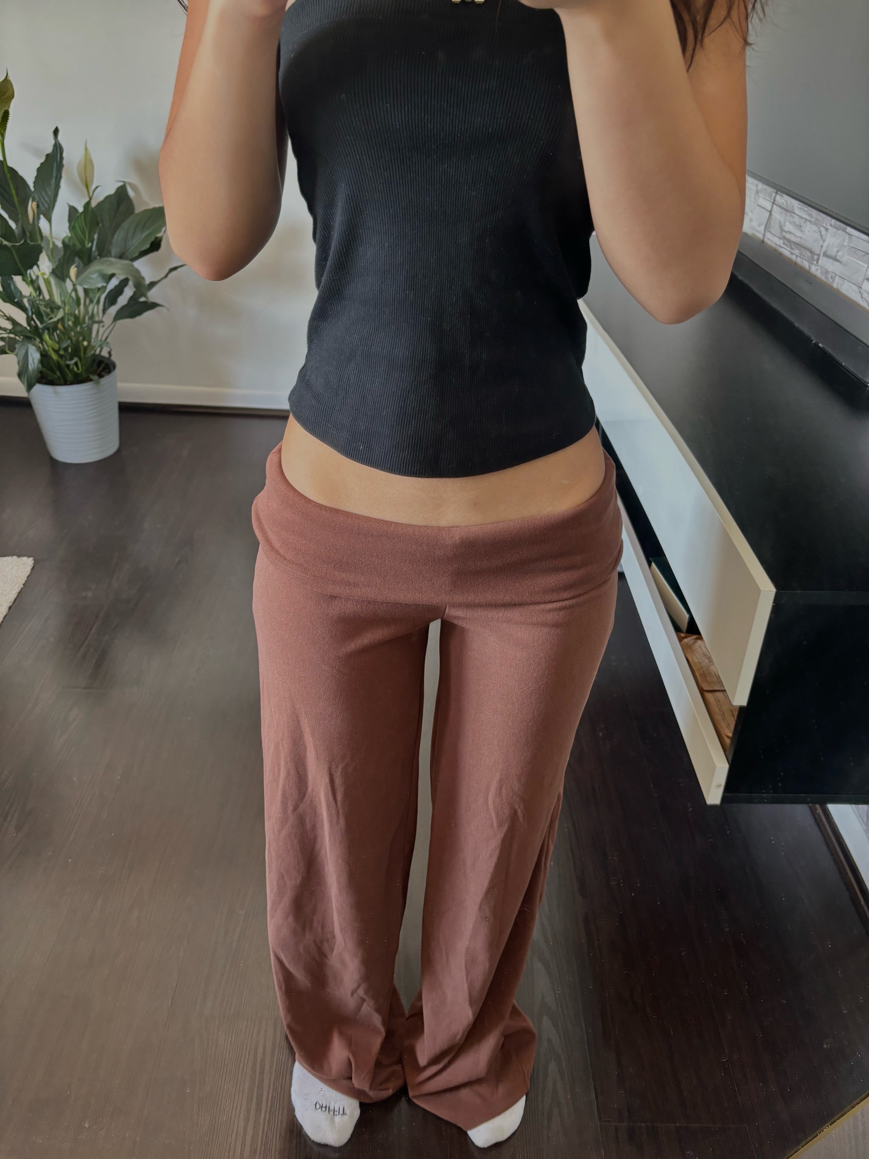 Cashmere Low-Rise Pants brown
