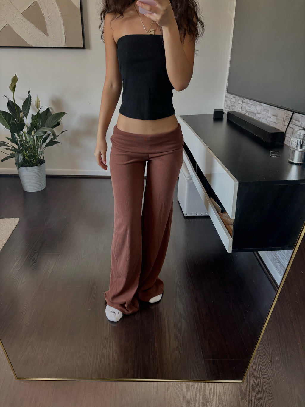 Cashmere Low-Rise Pants brown