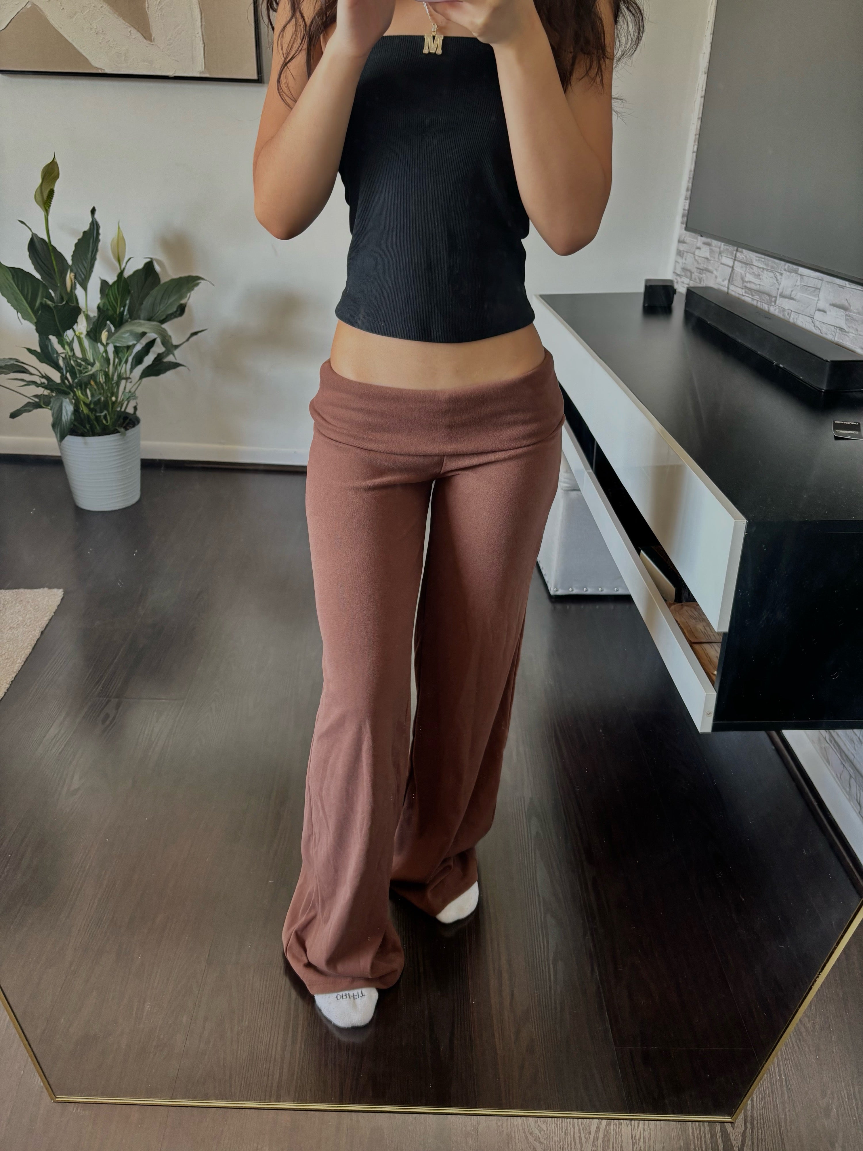 Cashmere Low-Rise Pants brown