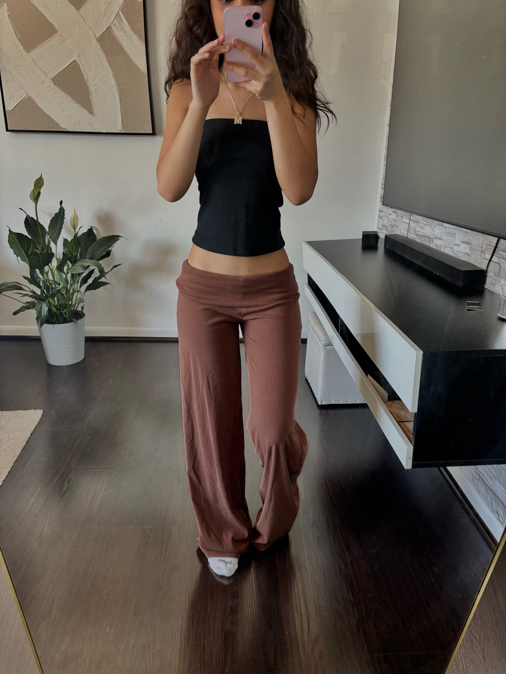 Cashmere Low-Rise Pants brown
