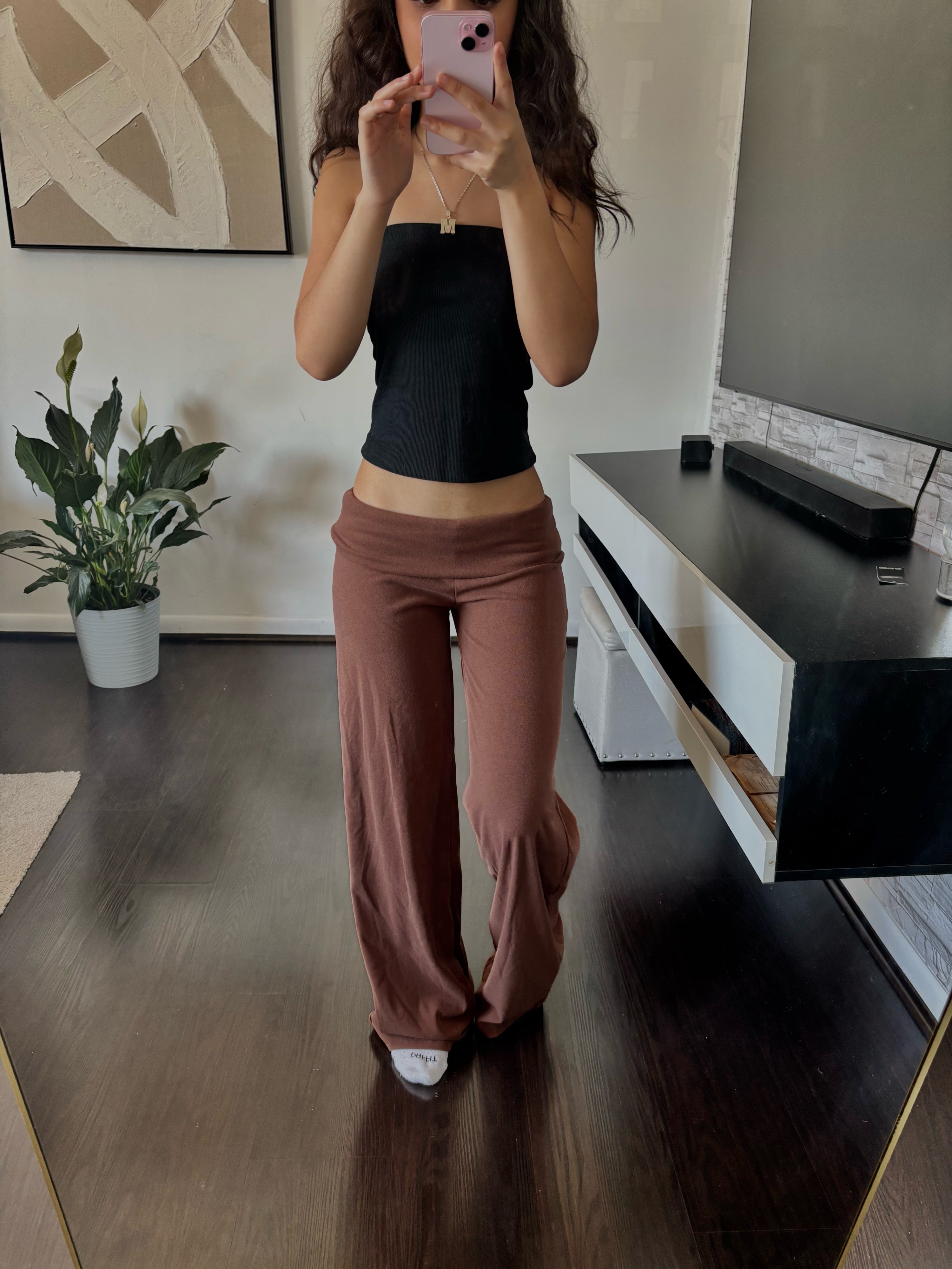 Cashmere Low-Rise Pants brown