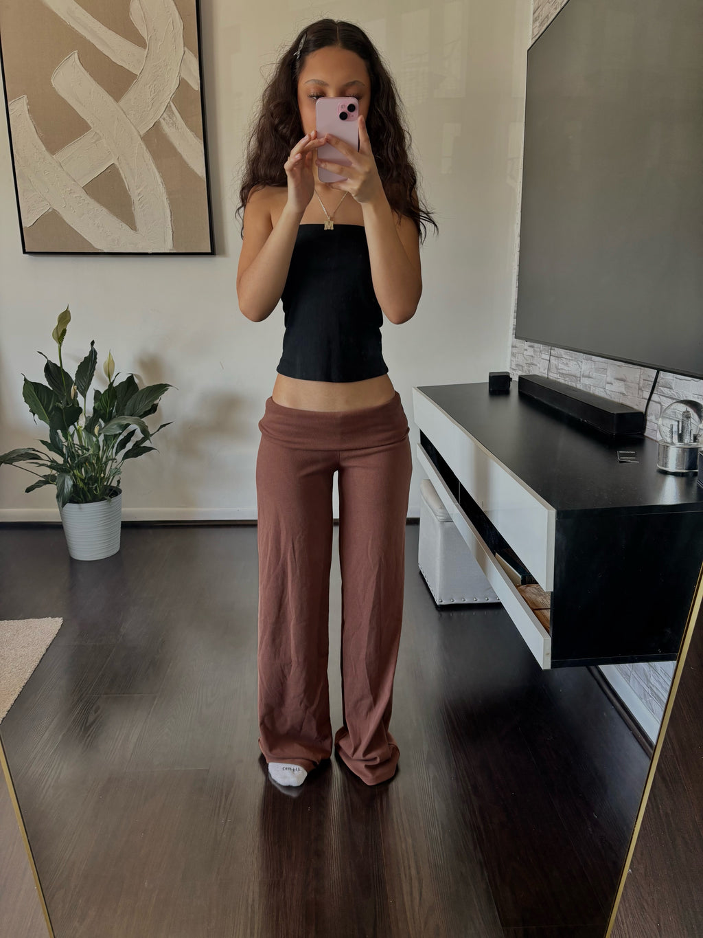 Cashmere Low-Rise Pants brown