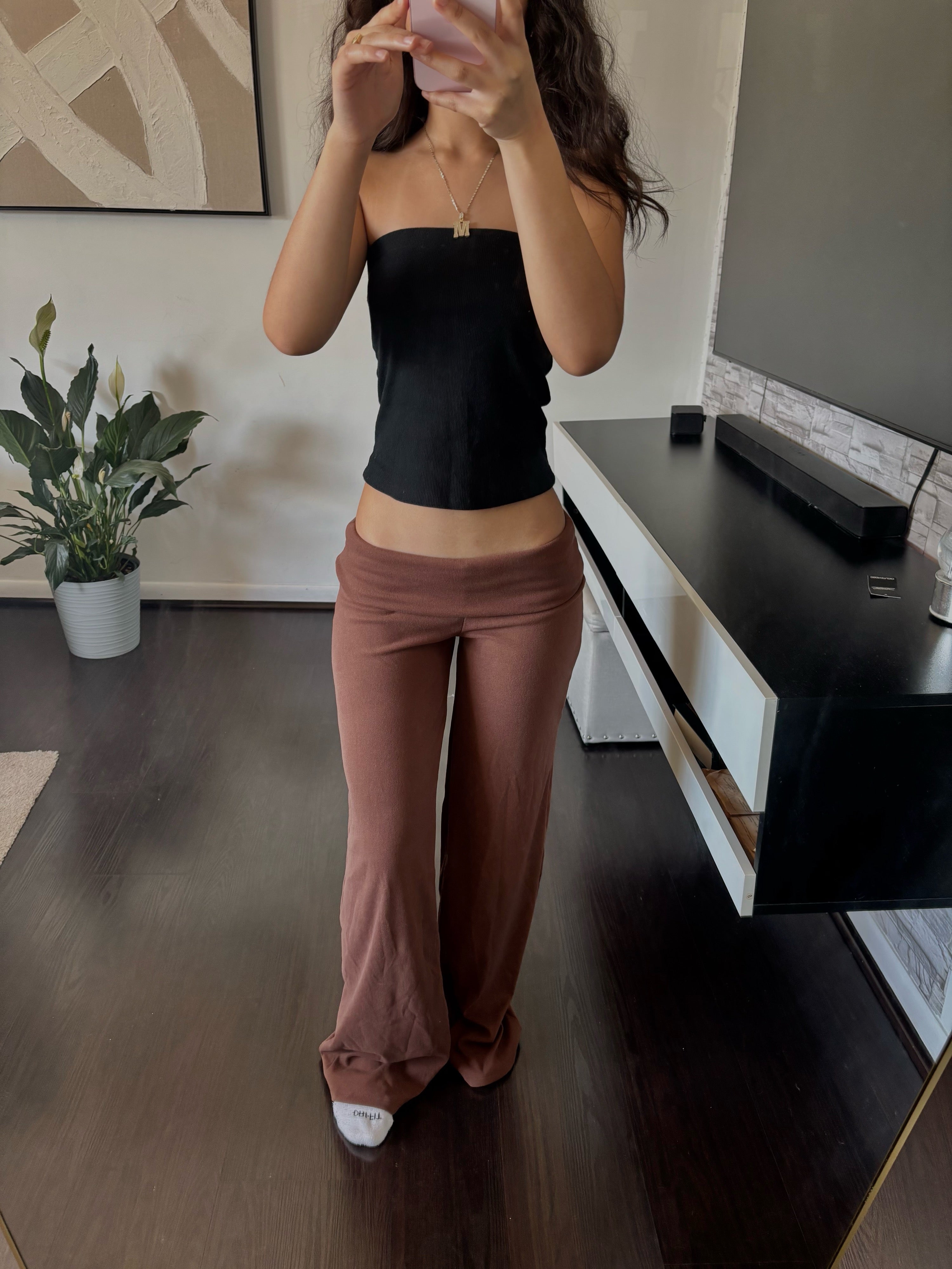Cashmere Low-Rise Pants brown