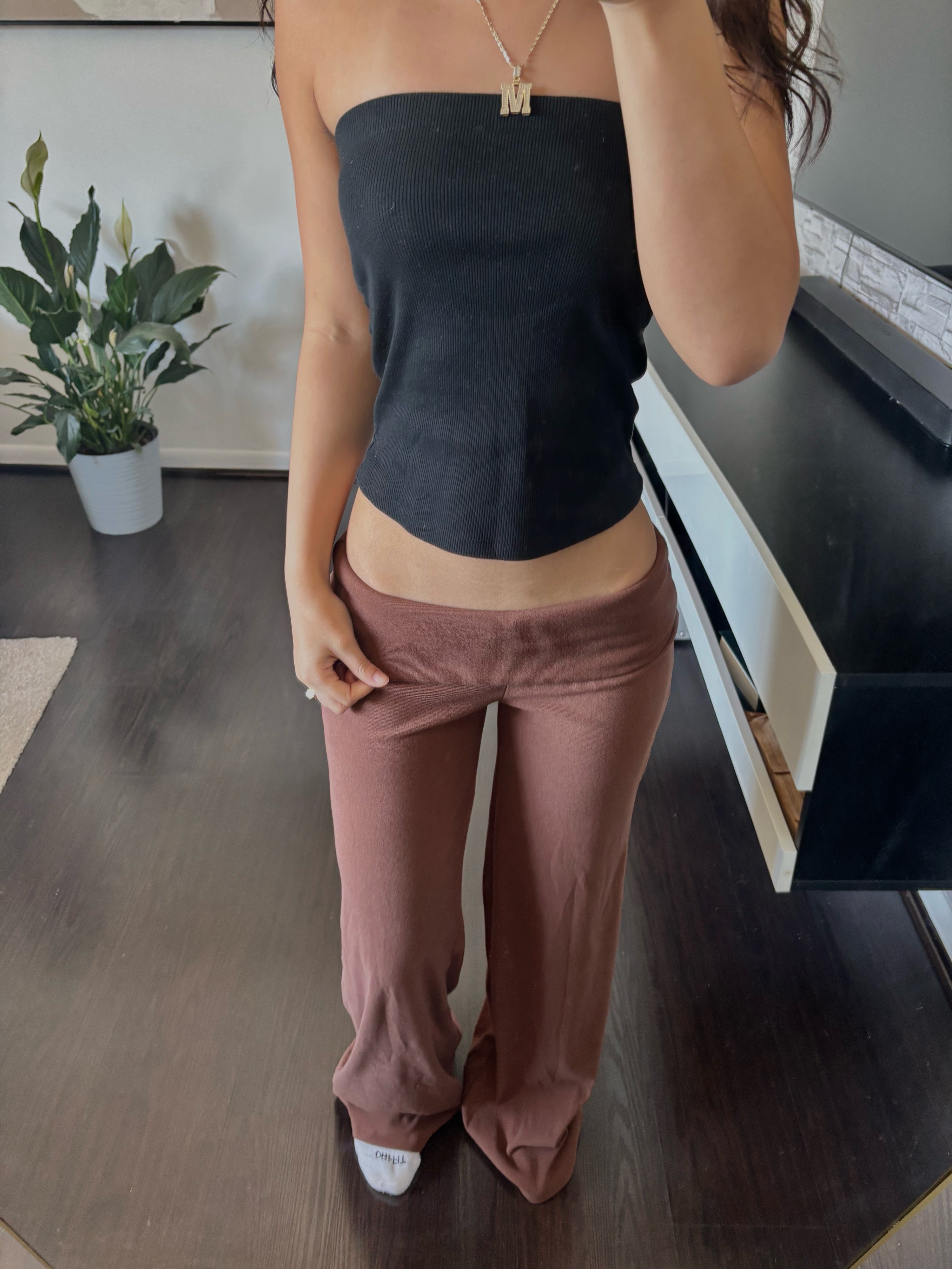 Cashmere Low-Rise Pants brown