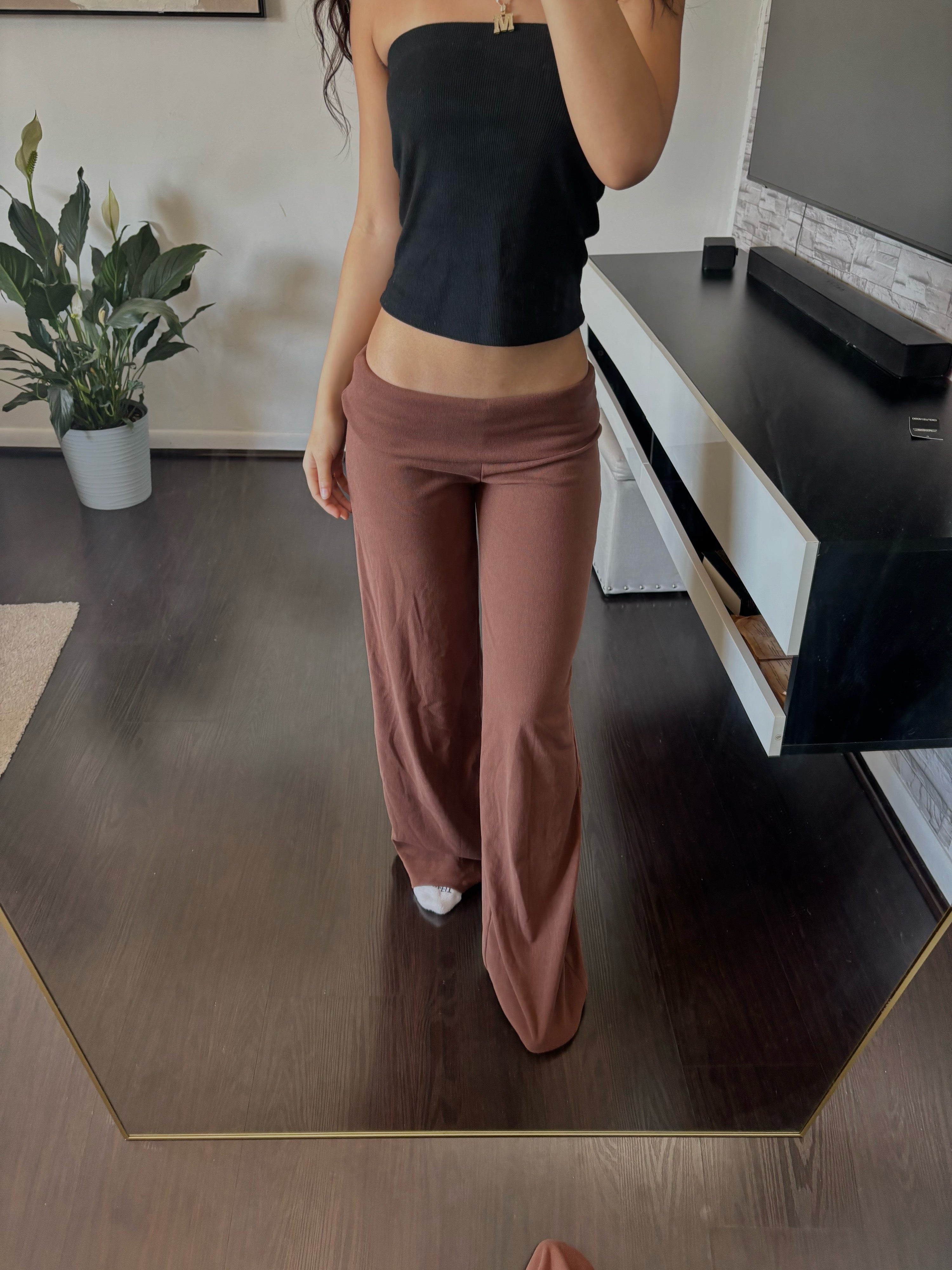 Cashmere Low-Rise Pants brown