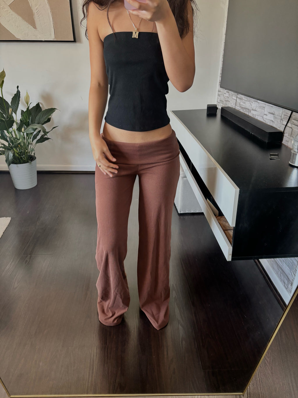 Cashmere Low-Rise Pants brown
