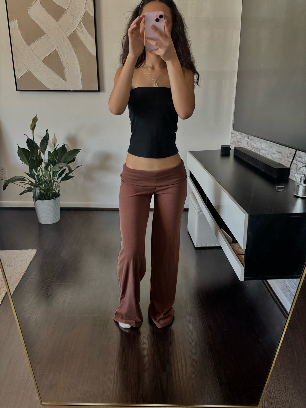 Cashmere Low-Rise Pants brown