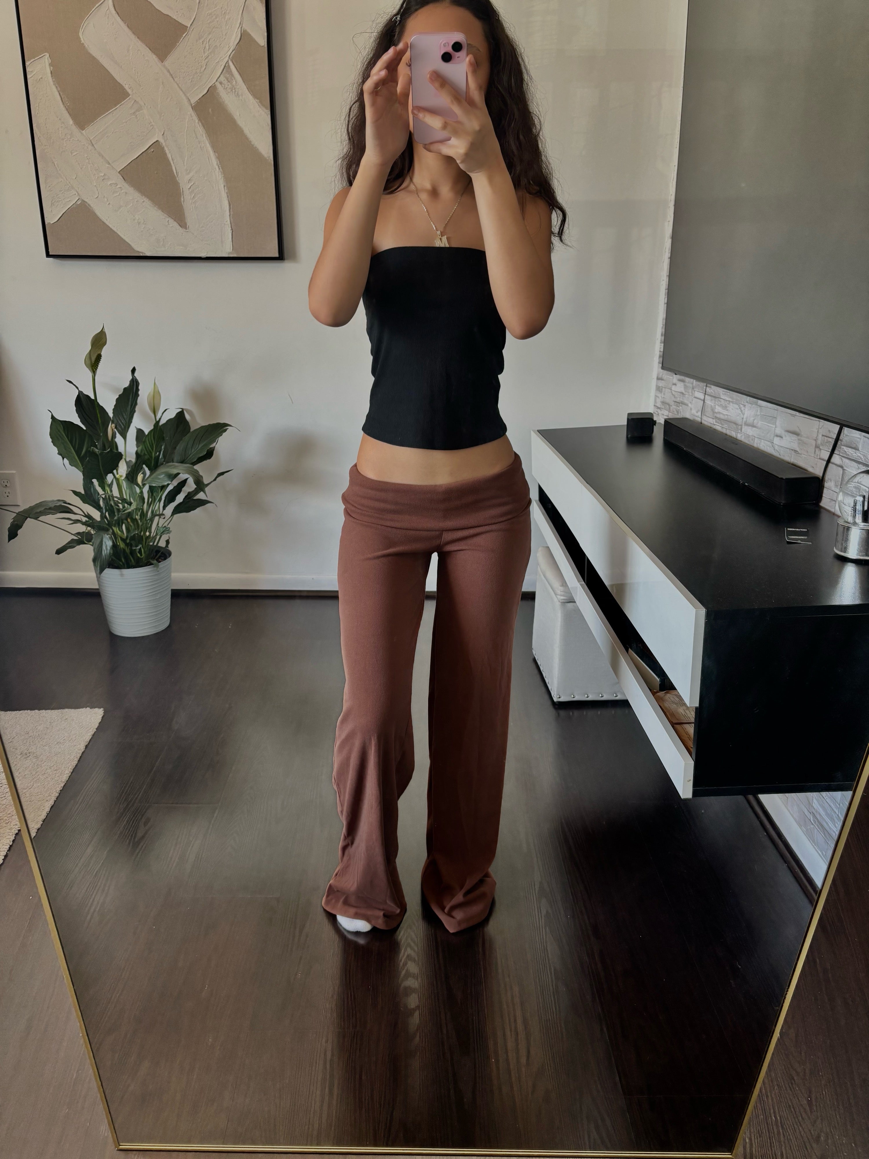 Cashmere Low-Rise Pants brown