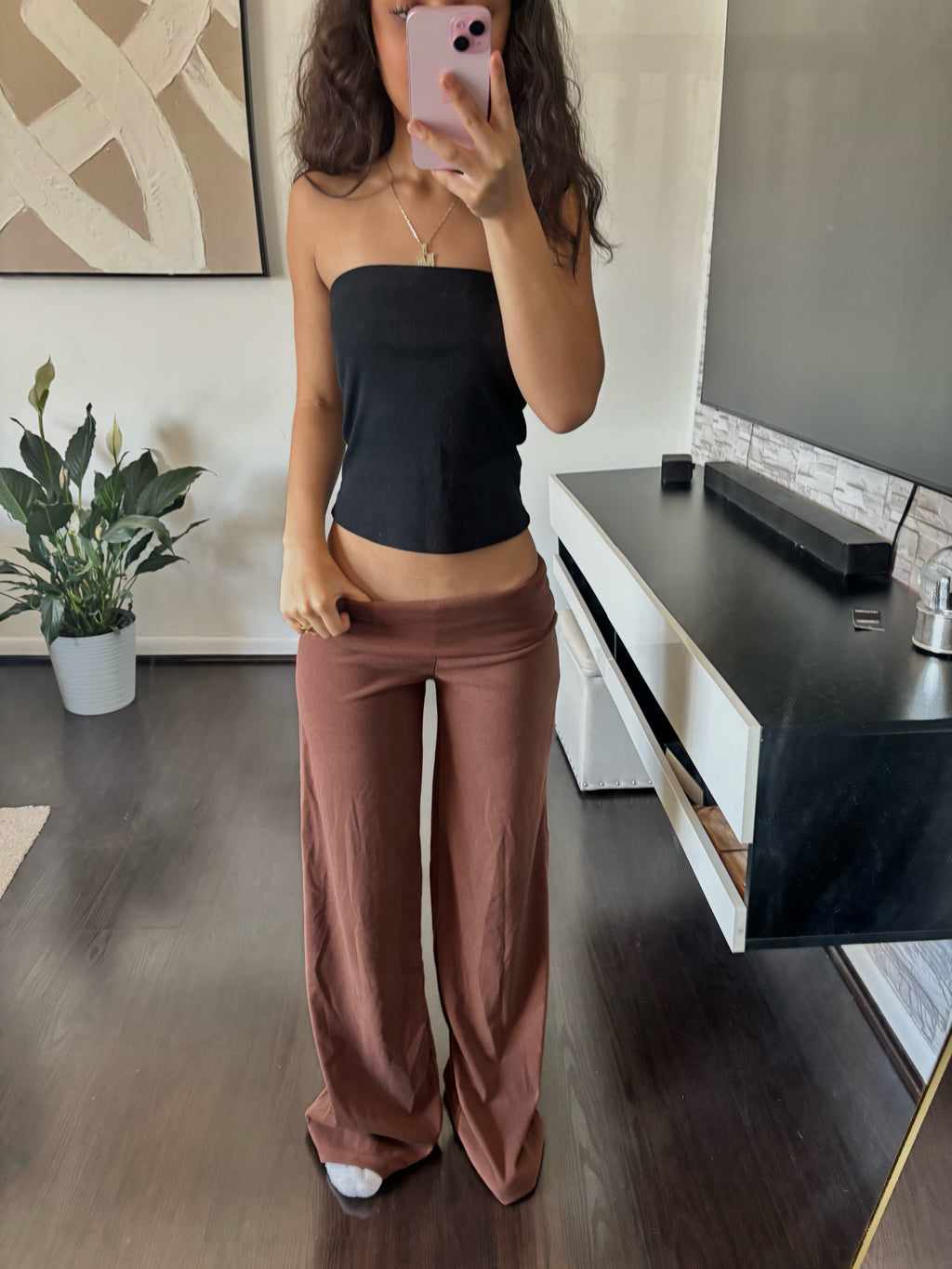 Cashmere Low-Rise Pants brown