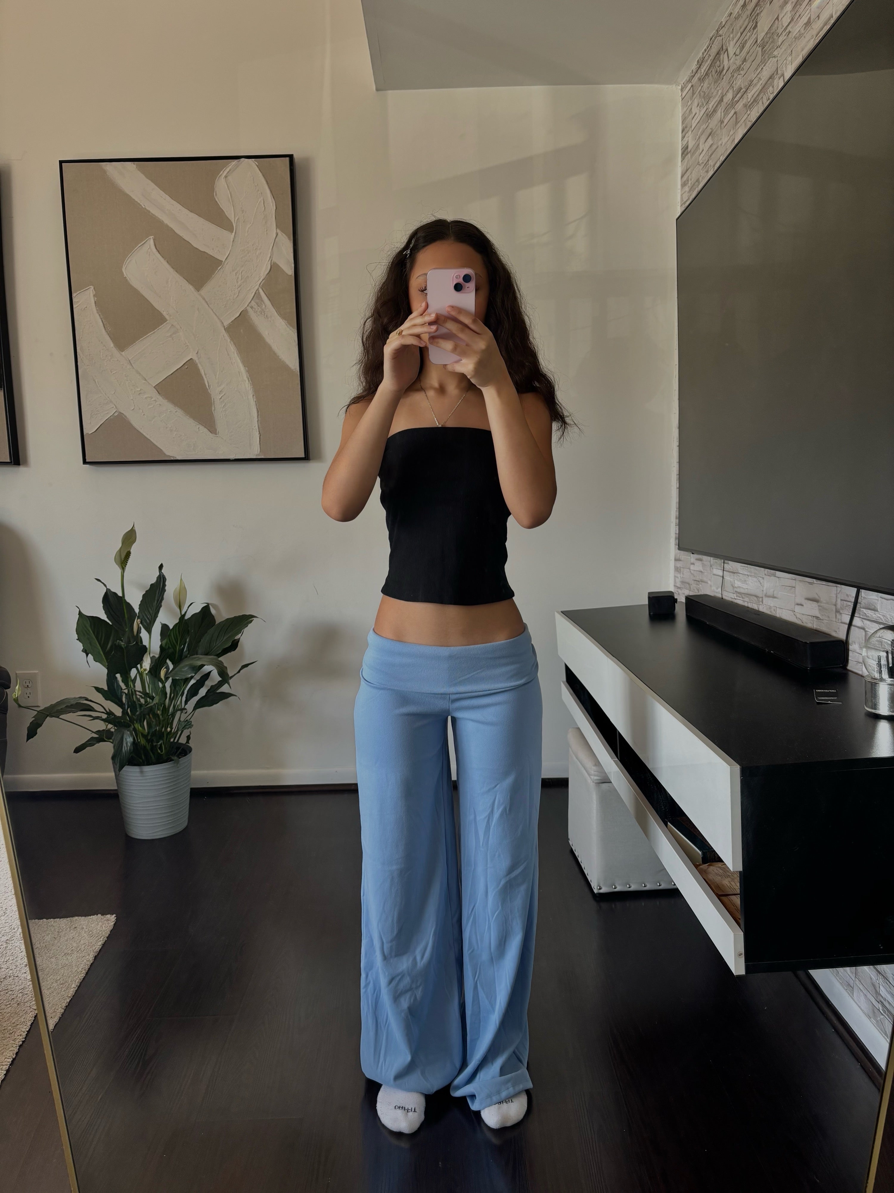 Cashmere Low-Rise Pants babyblue