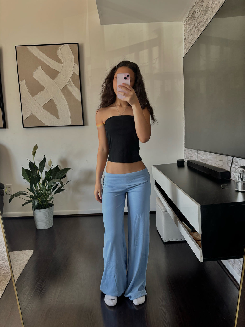 Cashmere Low-Rise Pants babyblue