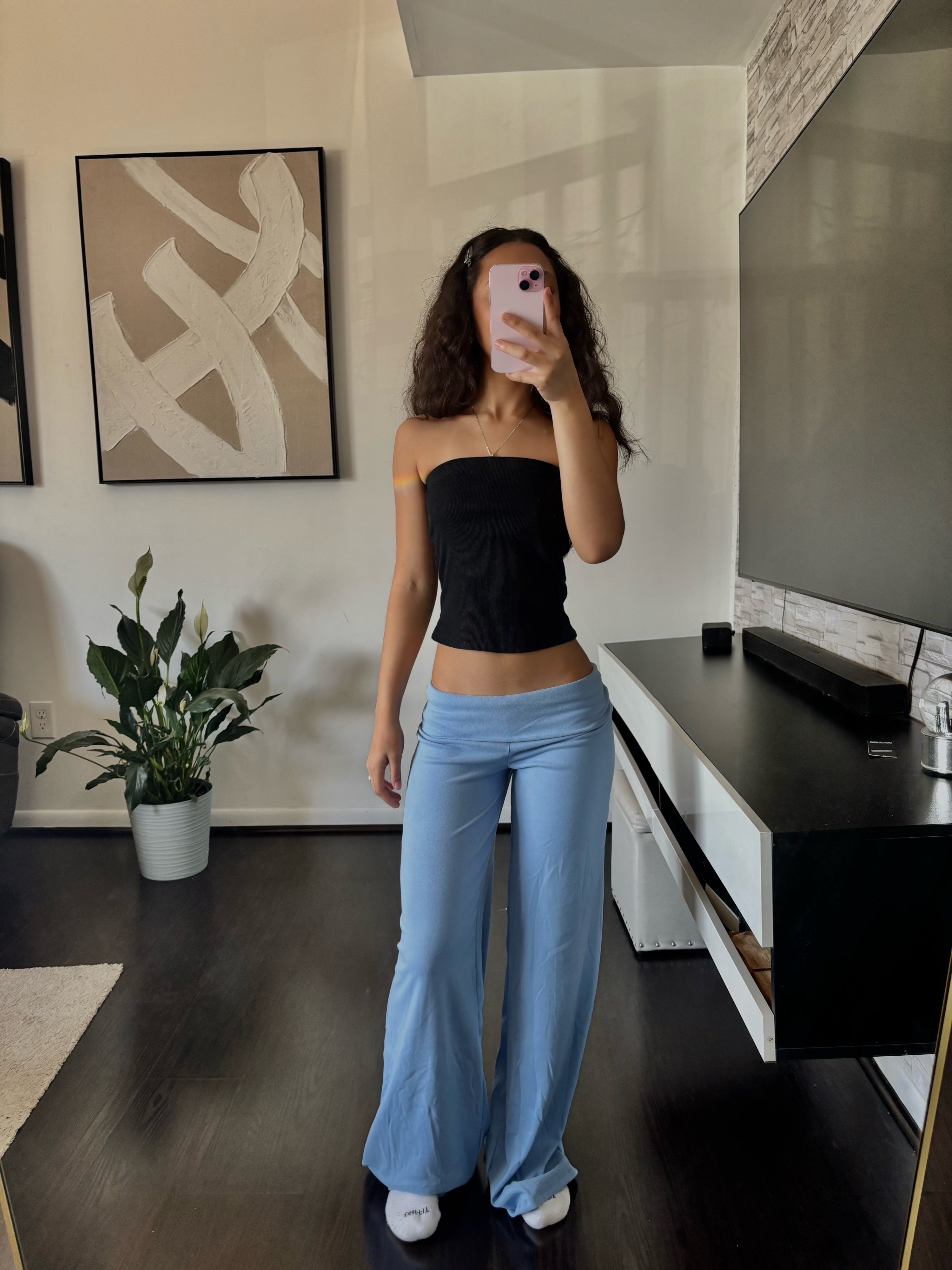 Cashmere Low-Rise Pants babyblue