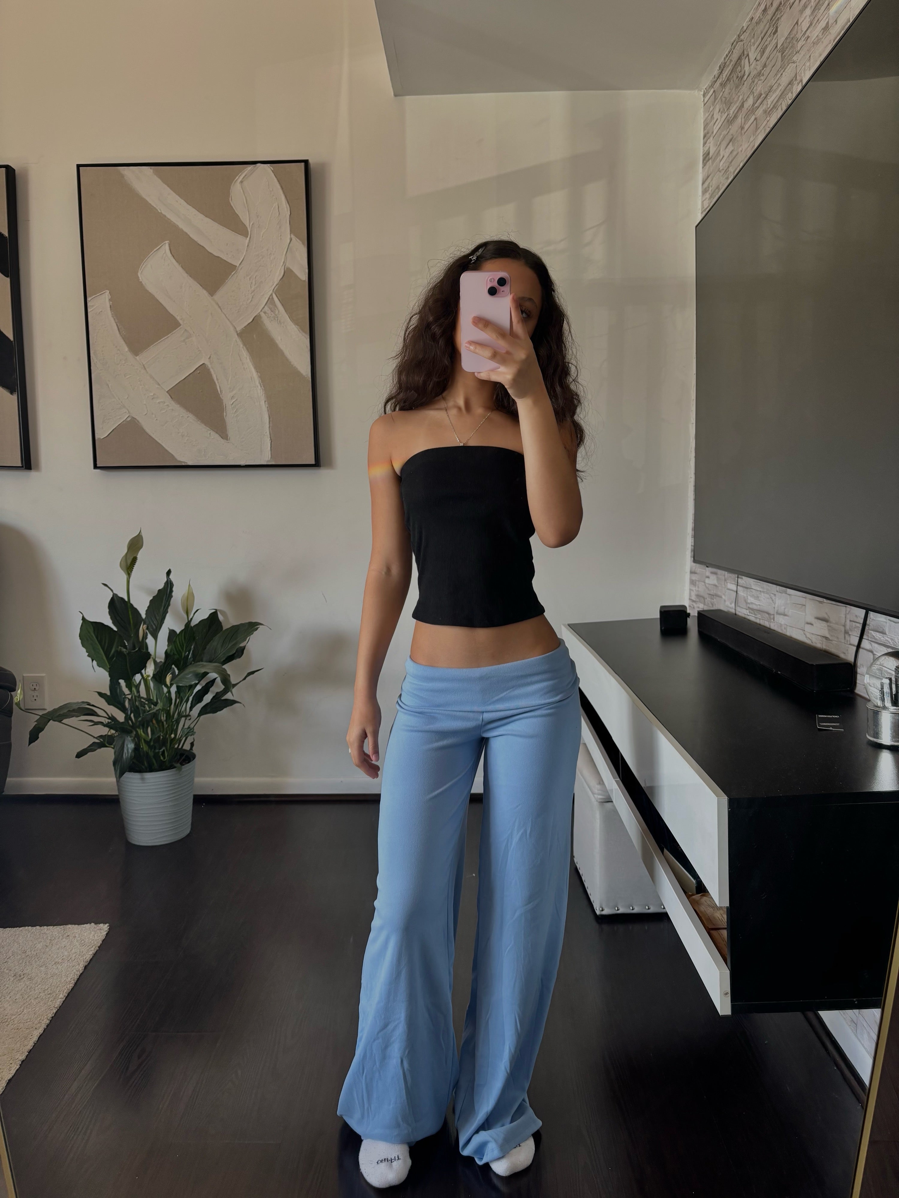 Cashmere Low-Rise Pants babyblue