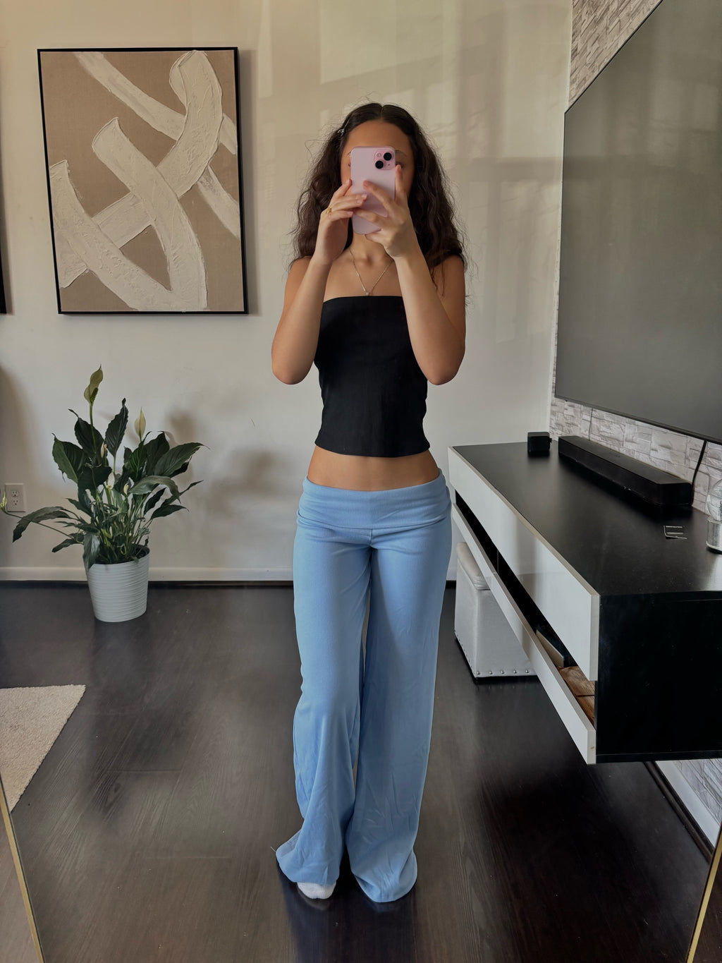 Cashmere Low-Rise Pants babyblue