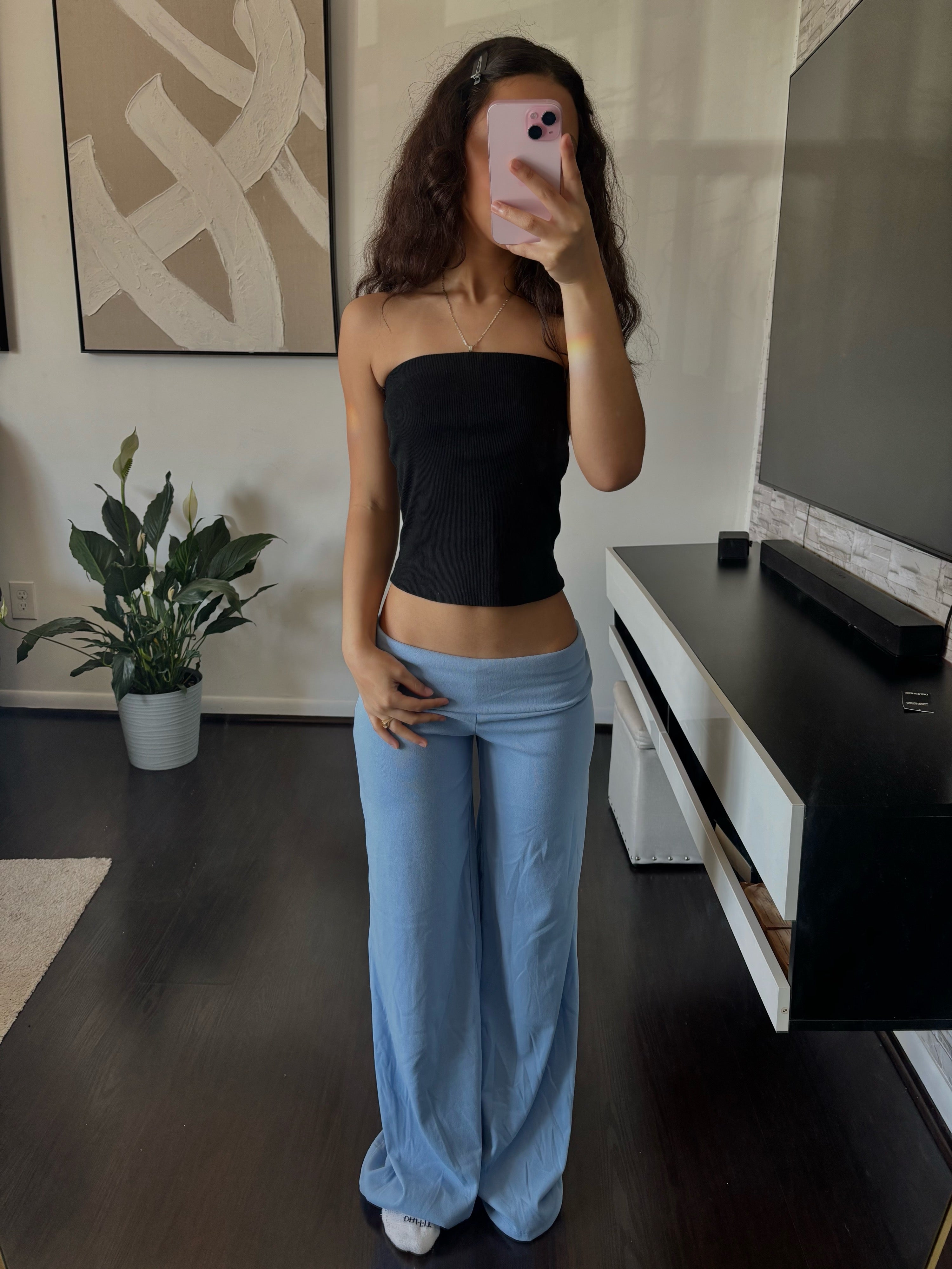 Cashmere Low-Rise Pants babyblue