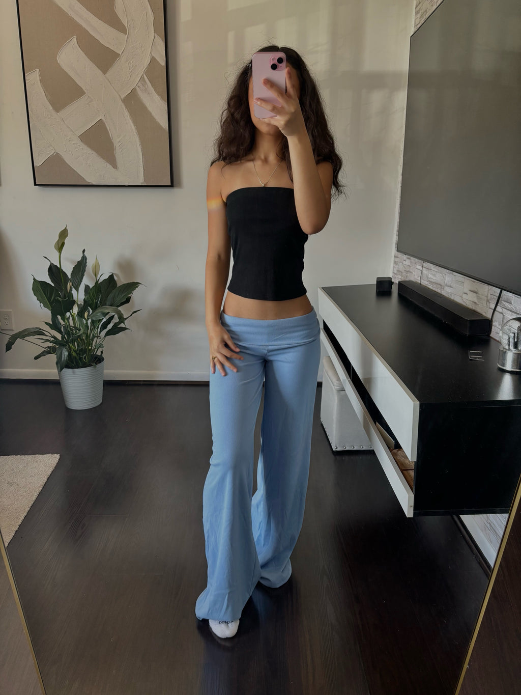 Cashmere Low-Rise Pants babyblue