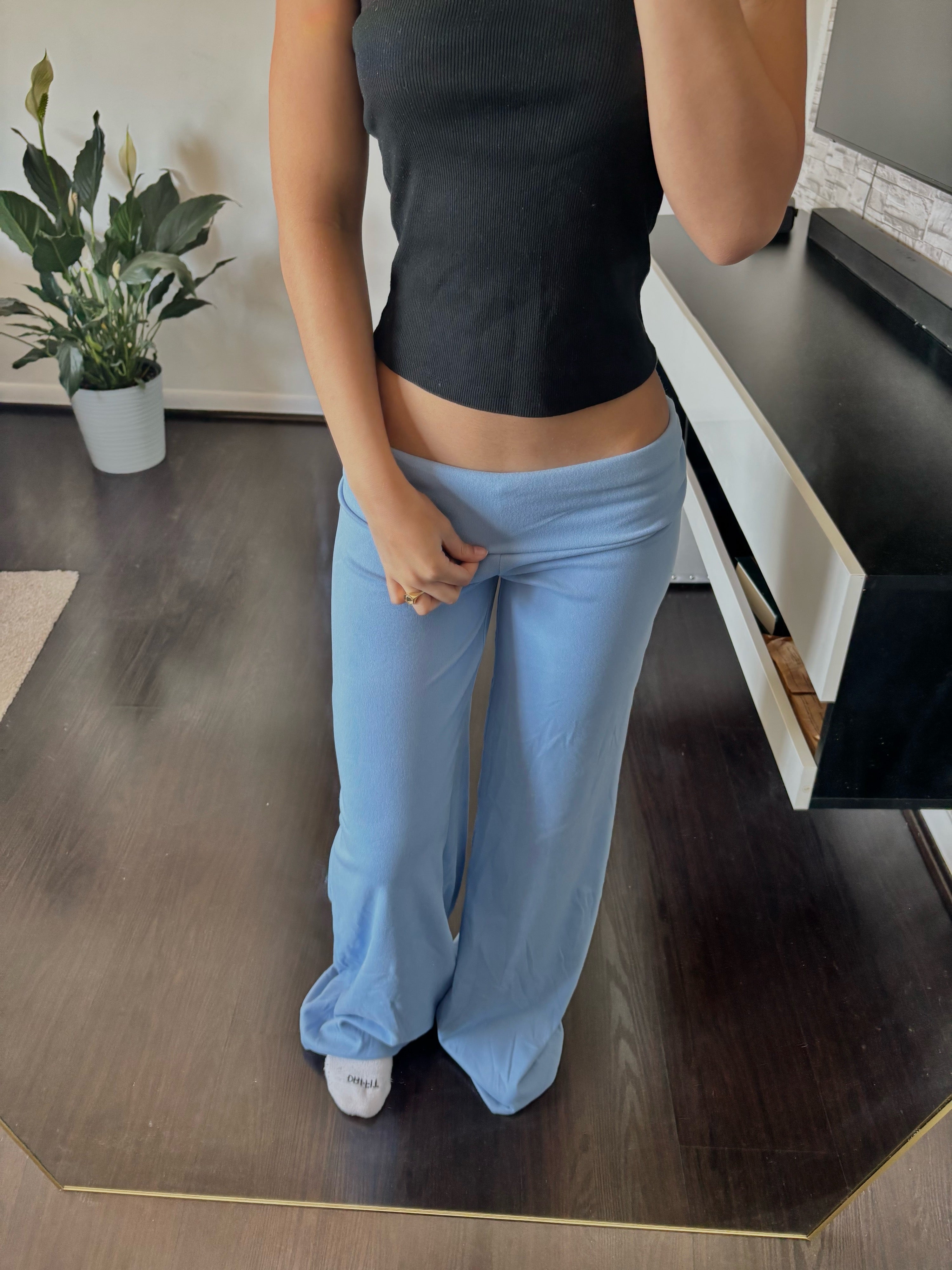 Cashmere Low-Rise Pants babyblue